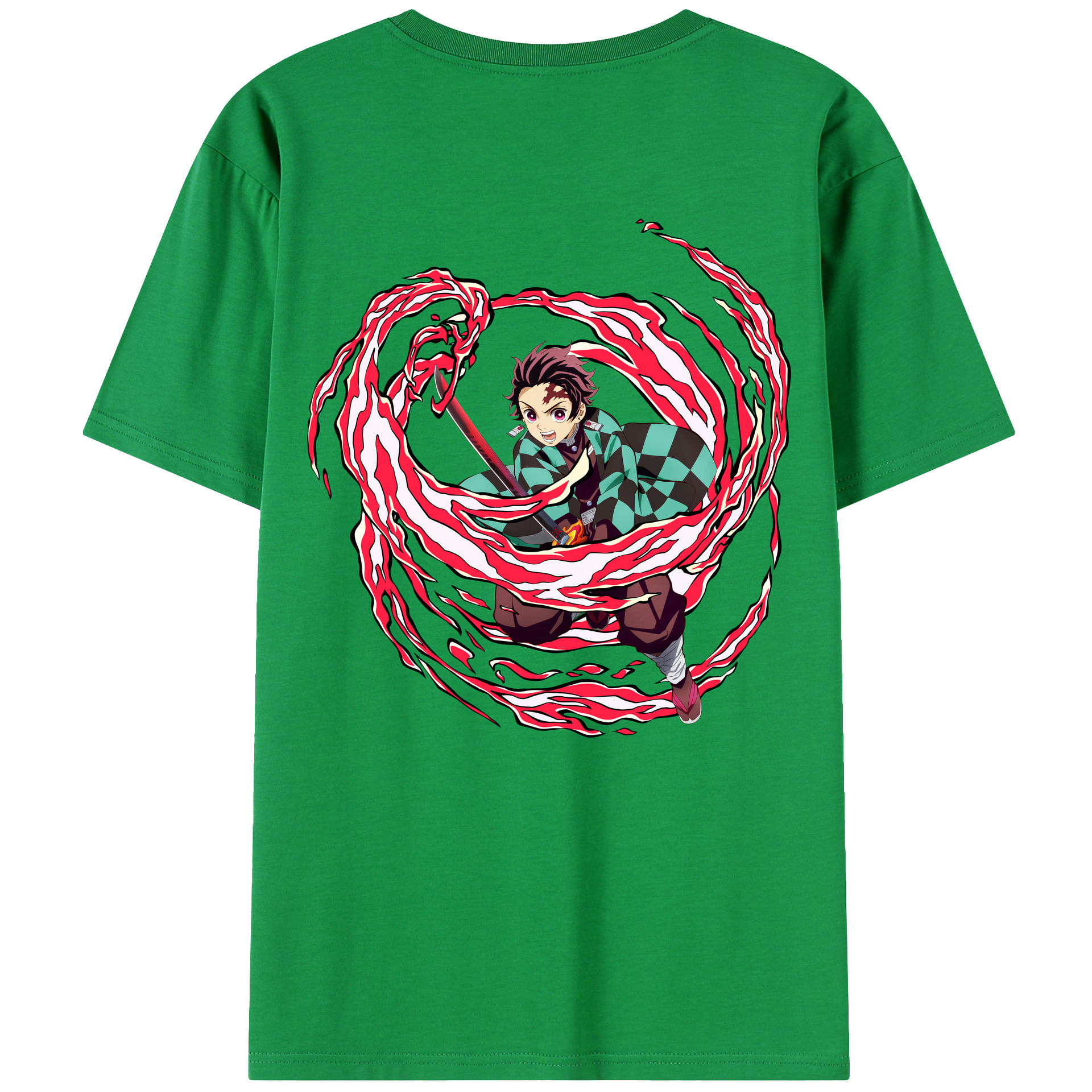（画像用） 鬼滅の刃 竈門 炭治郎／かまど たんじろう Kamado Tanjirou レディース半袖Tシャツ(バックプリント)
