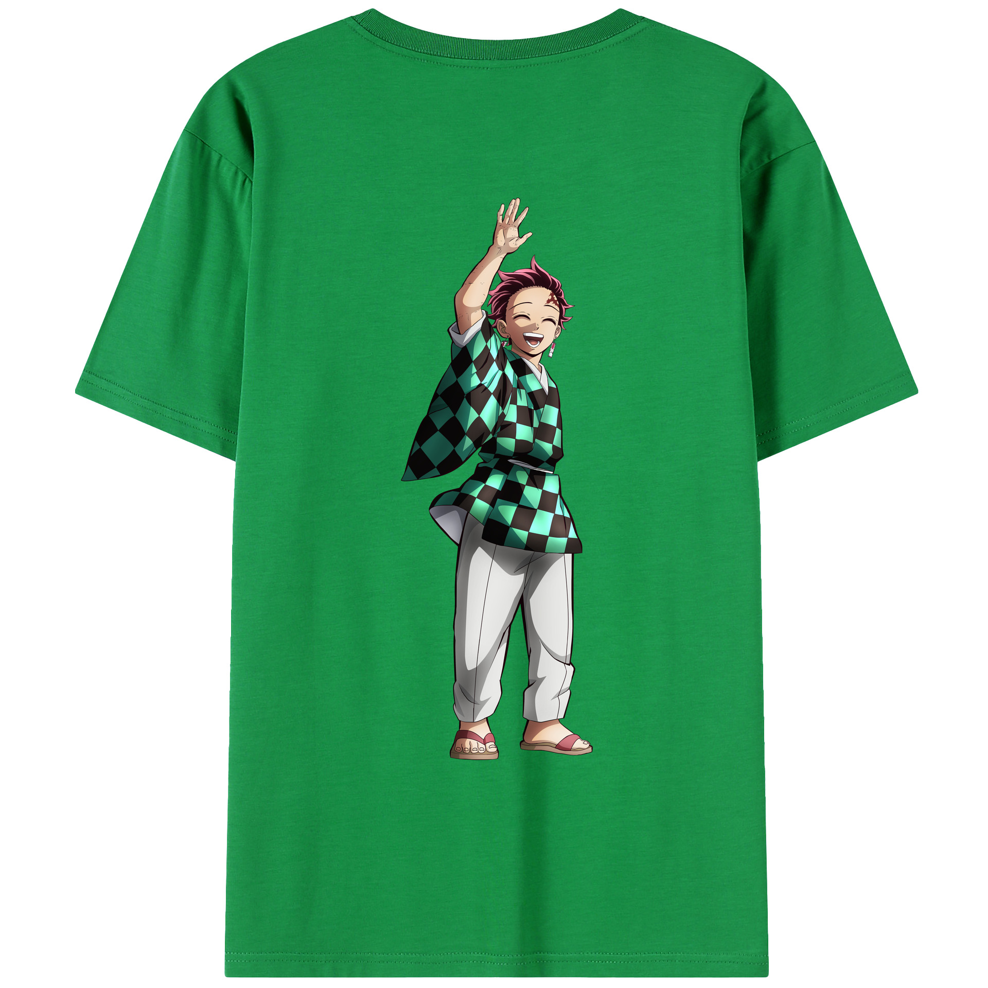 （画像用） 鬼滅の刃 竈門 炭治郎／かまど たんじろう Kamado Tanjirou レディース半袖Tシャツ(バックプリント)