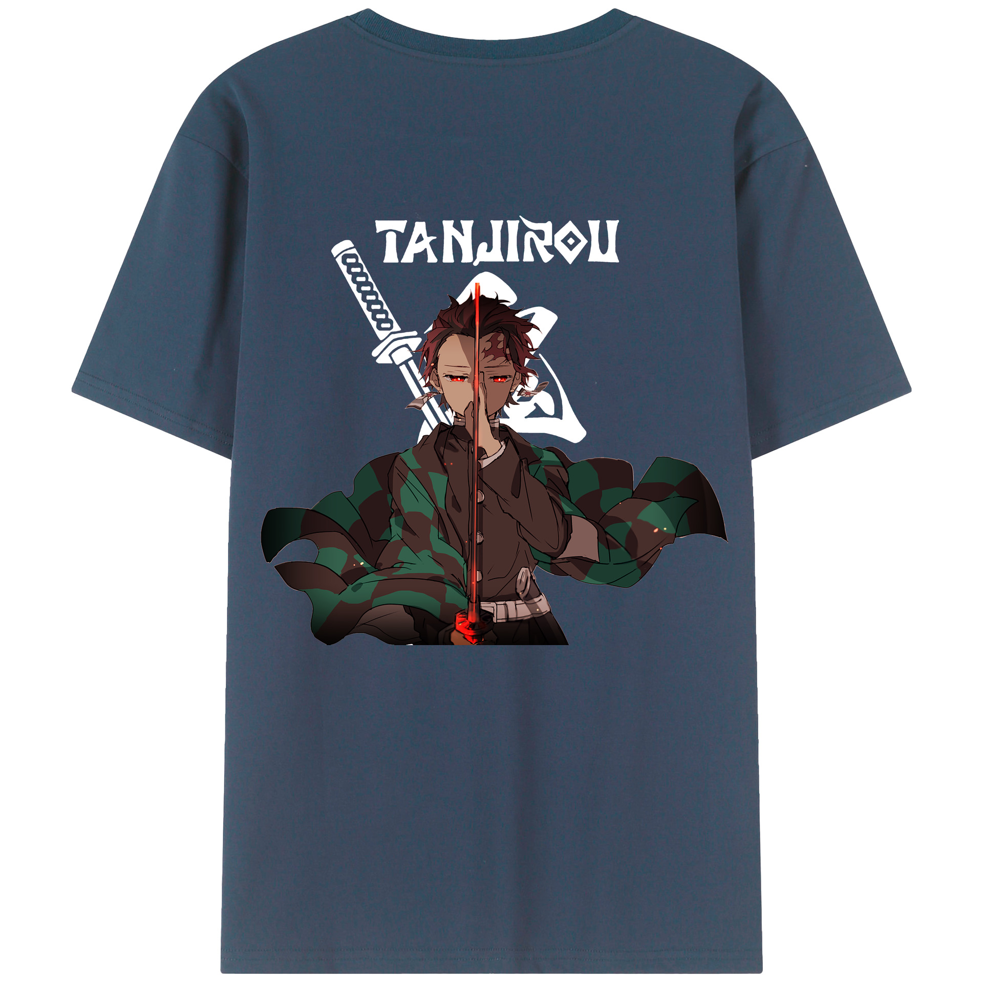 （画像用） 鬼滅の刃 竈門 炭治郎／かまど たんじろう Kamado Tanjirou レディース半袖Tシャツ(バックプリント)
