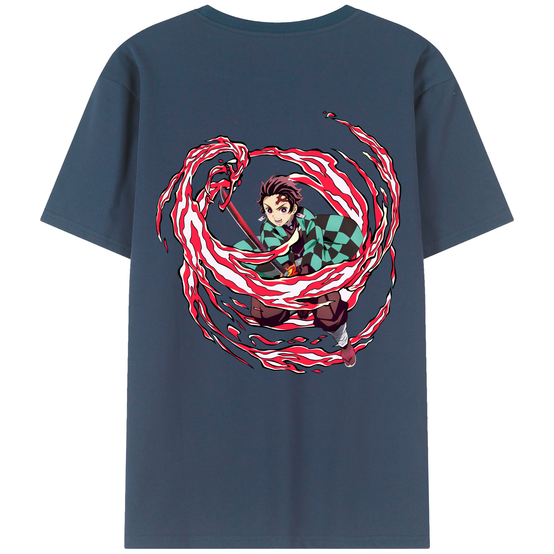 （画像用） 鬼滅の刃 竈門 炭治郎／かまど たんじろう Kamado Tanjirou レディース半袖Tシャツ(バックプリント)