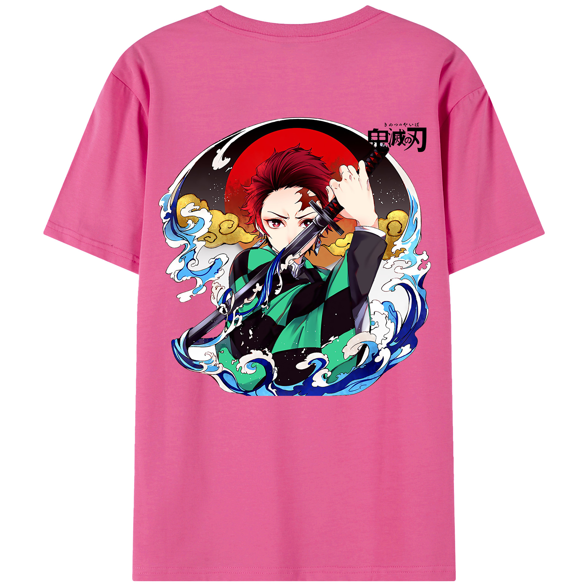 （画像用） 鬼滅の刃 竈門 炭治郎／かまど たんじろう Kamado Tanjirou レディース半袖Tシャツ(バックプリント)