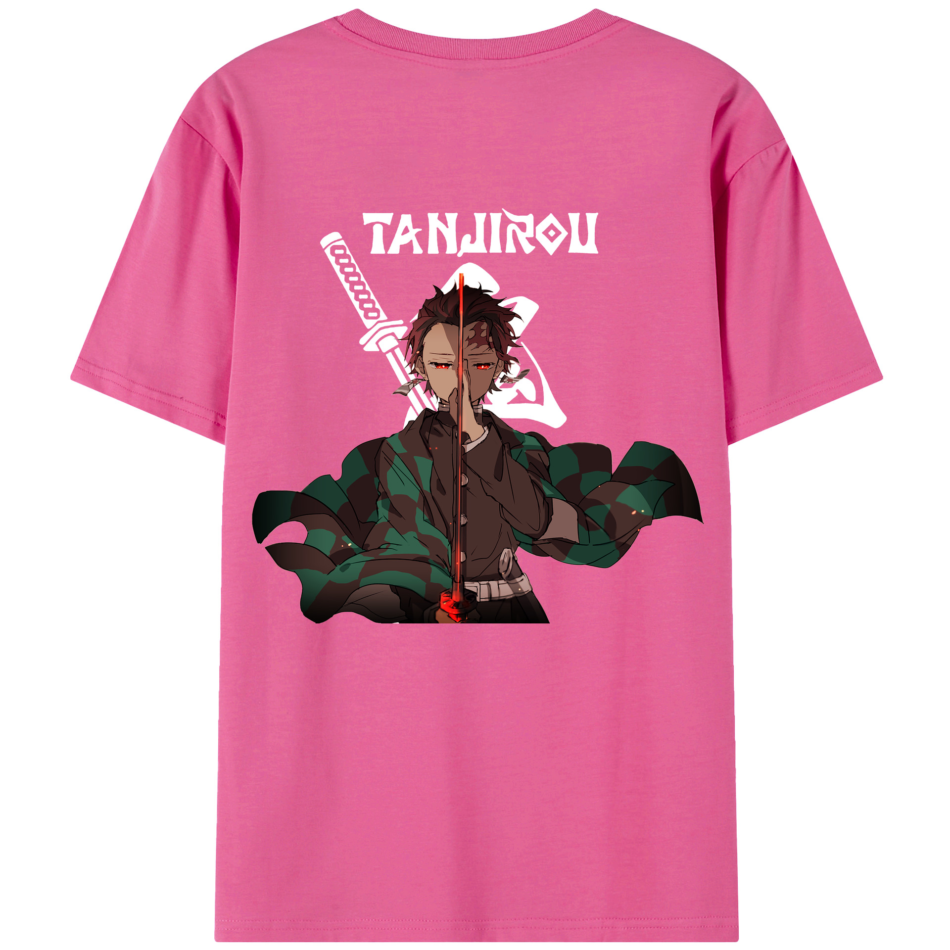 （画像用） 鬼滅の刃 竈門 炭治郎／かまど たんじろう Kamado Tanjirou レディース半袖Tシャツ(バックプリント)