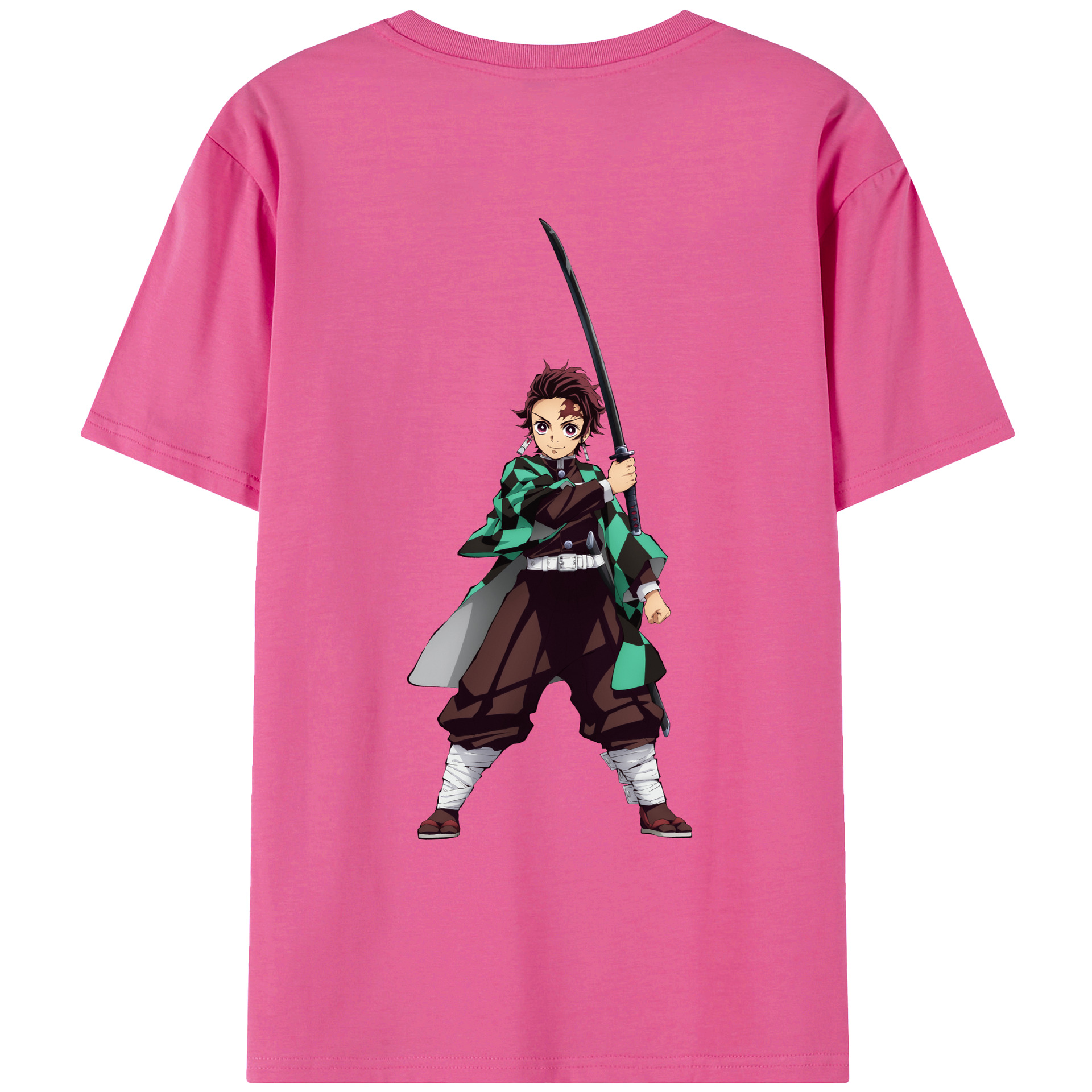 （画像用） 鬼滅の刃 竈門 炭治郎／かまど たんじろう Kamado Tanjirou レディース半袖Tシャツ(バックプリント)