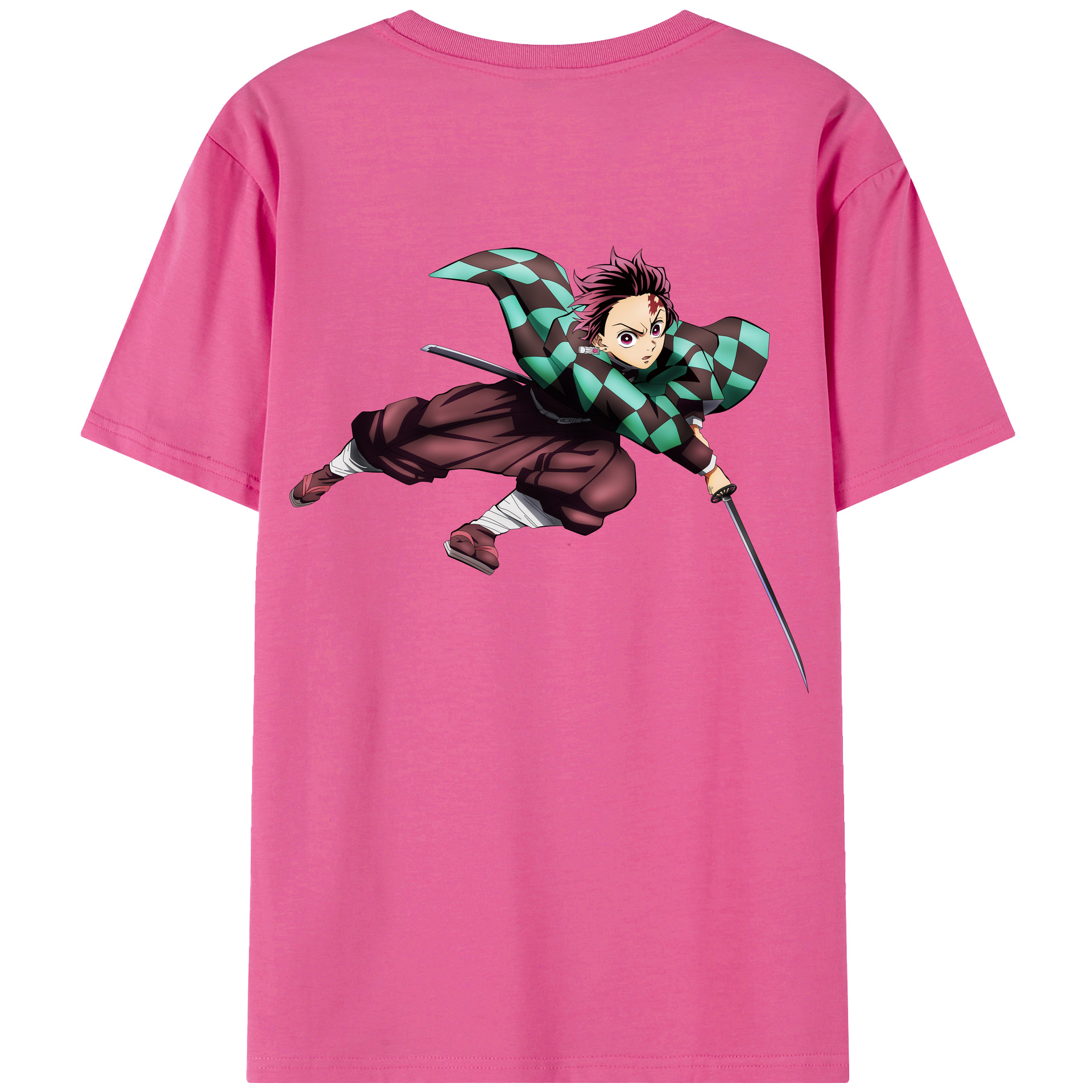 （画像用） 鬼滅の刃 竈門 炭治郎／かまど たんじろう Kamado Tanjirou レディース半袖Tシャツ(バックプリント)