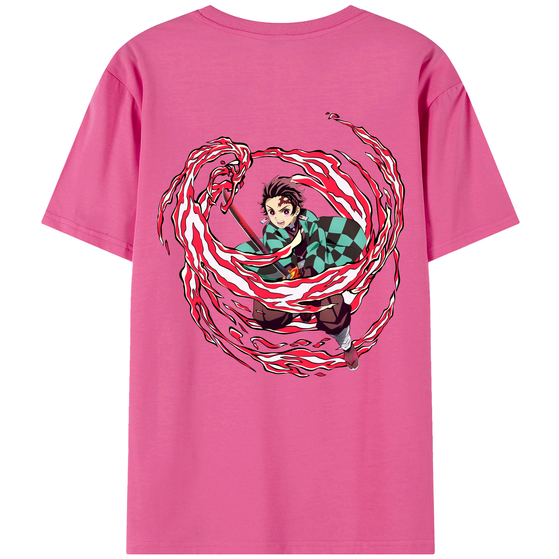 （画像用） 鬼滅の刃 竈門 炭治郎／かまど たんじろう Kamado Tanjirou レディース半袖Tシャツ(バックプリント)