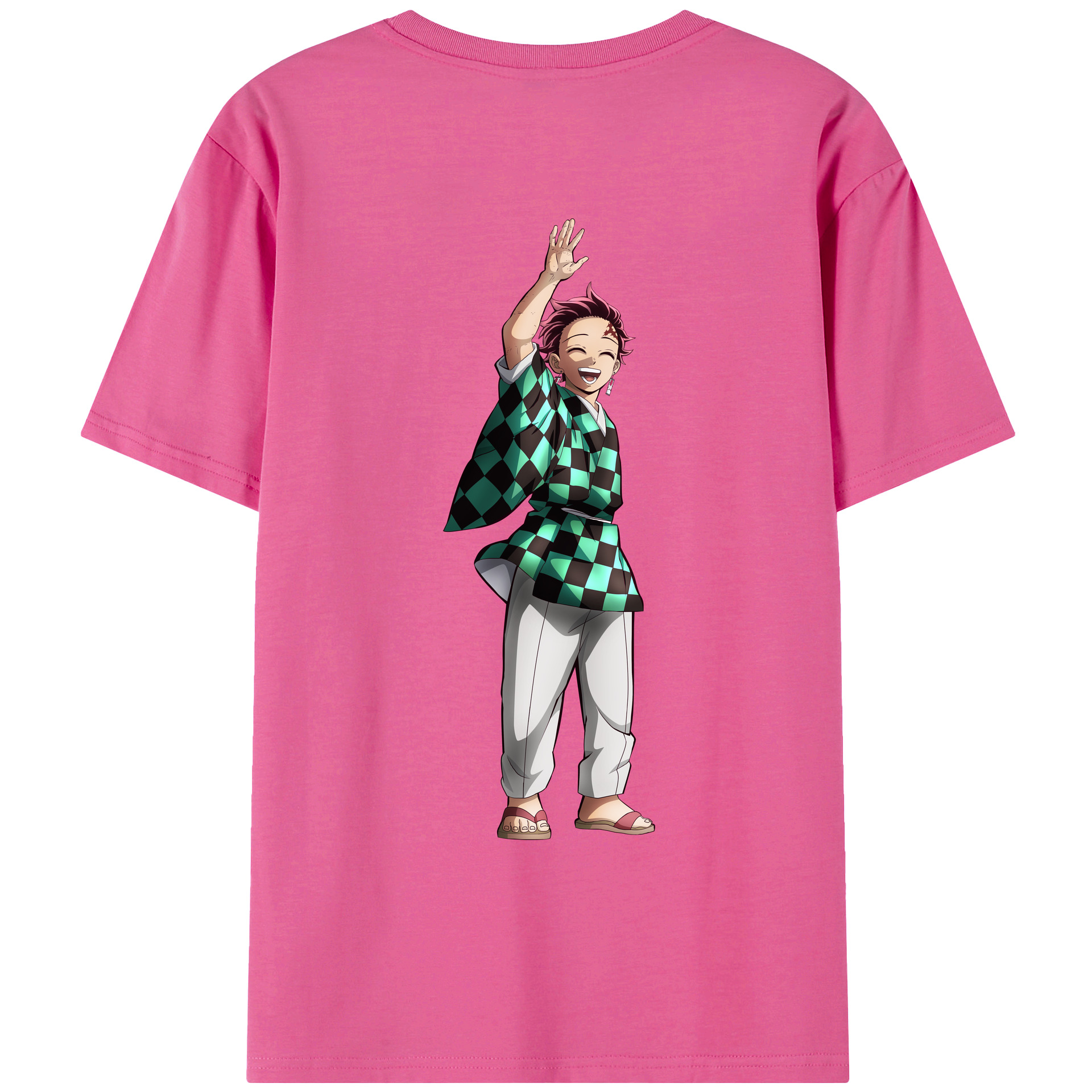 （画像用） 鬼滅の刃 竈門 炭治郎／かまど たんじろう Kamado Tanjirou レディース半袖Tシャツ(バックプリント)