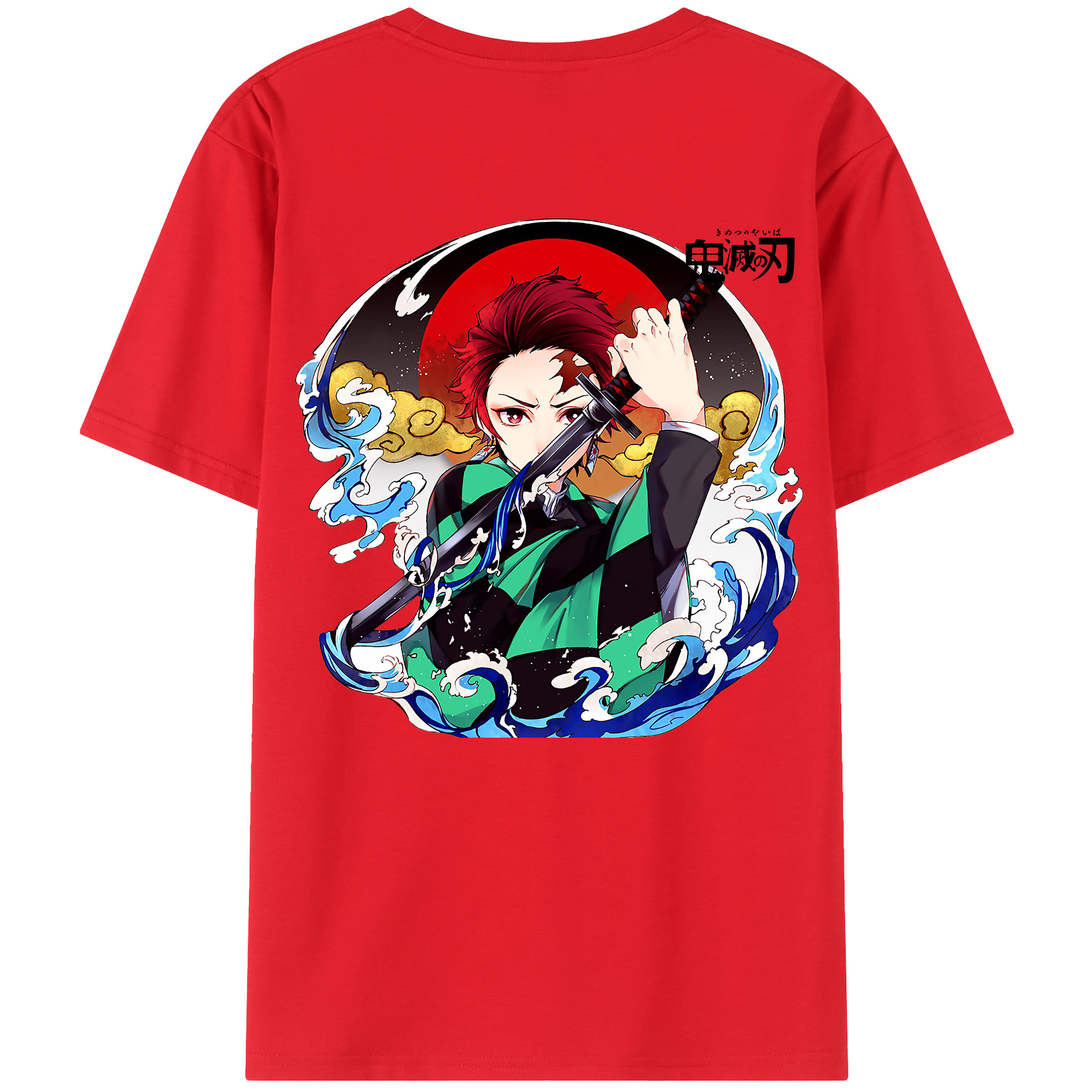 （画像用） 鬼滅の刃 竈門 炭治郎／かまど たんじろう Kamado Tanjirou レディース半袖Tシャツ(バックプリント)