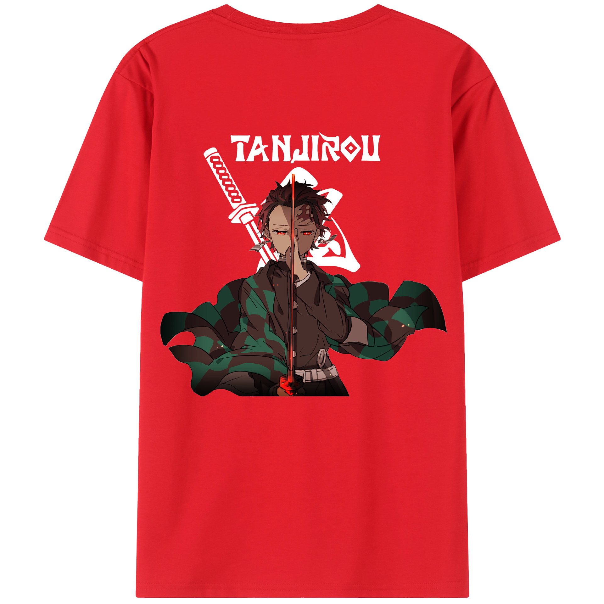 （画像用） 鬼滅の刃 竈門 炭治郎／かまど たんじろう Kamado Tanjirou レディース半袖Tシャツ(バックプリント)