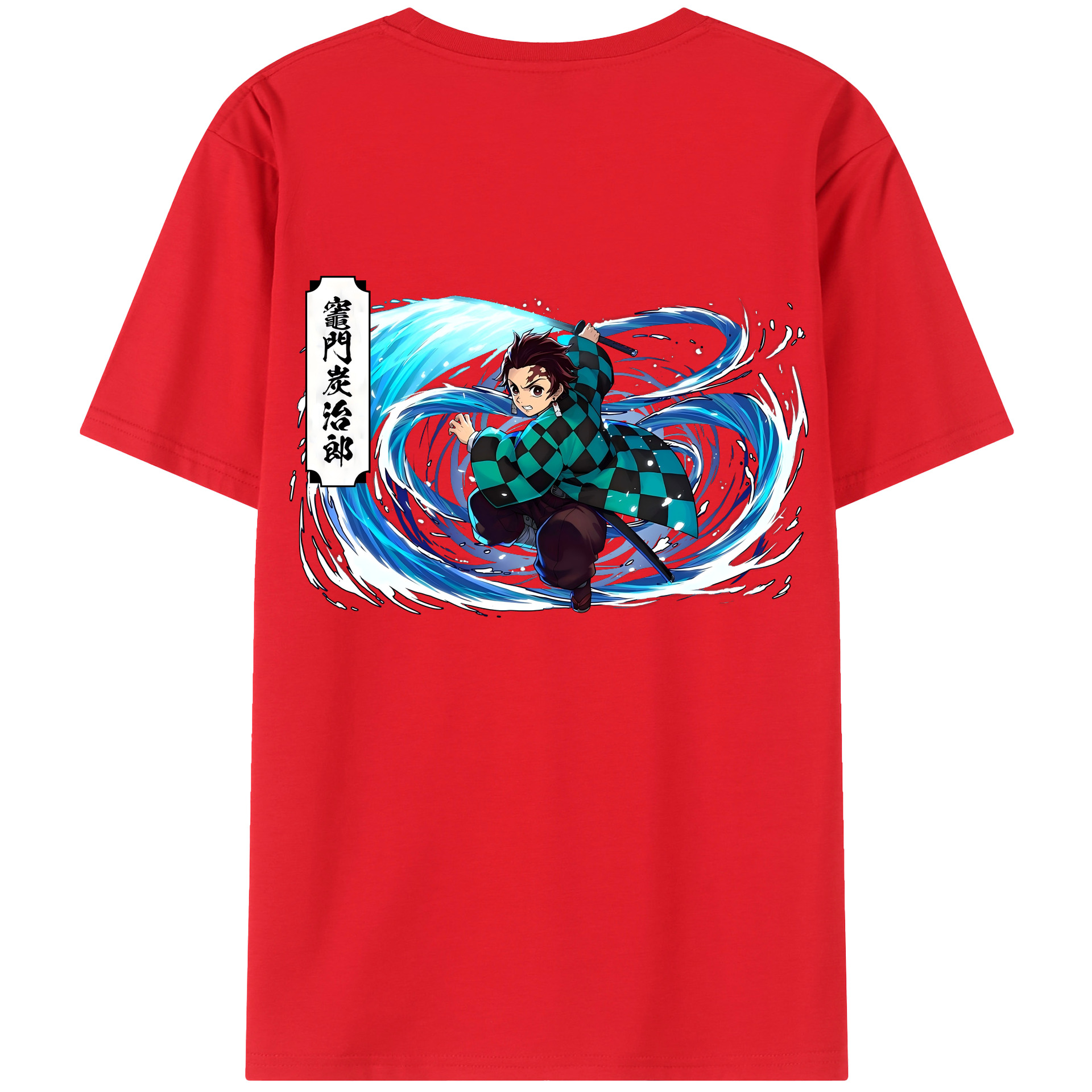 （画像用） 鬼滅の刃 竈門 炭治郎／かまど たんじろう Kamado Tanjirou レディース半袖Tシャツ(バックプリント)