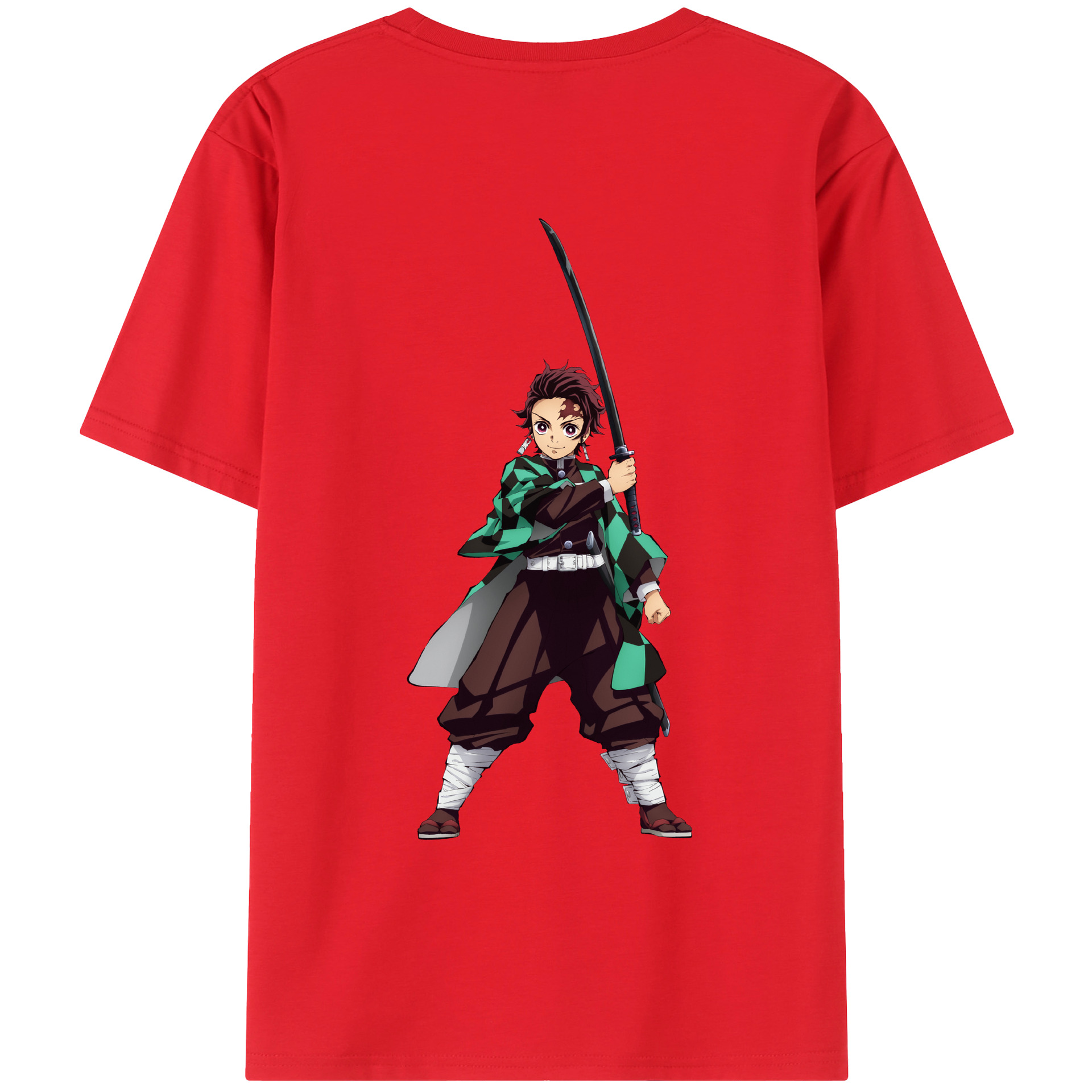 （画像用） 鬼滅の刃 竈門 炭治郎／かまど たんじろう Kamado Tanjirou レディース半袖Tシャツ(バックプリント)