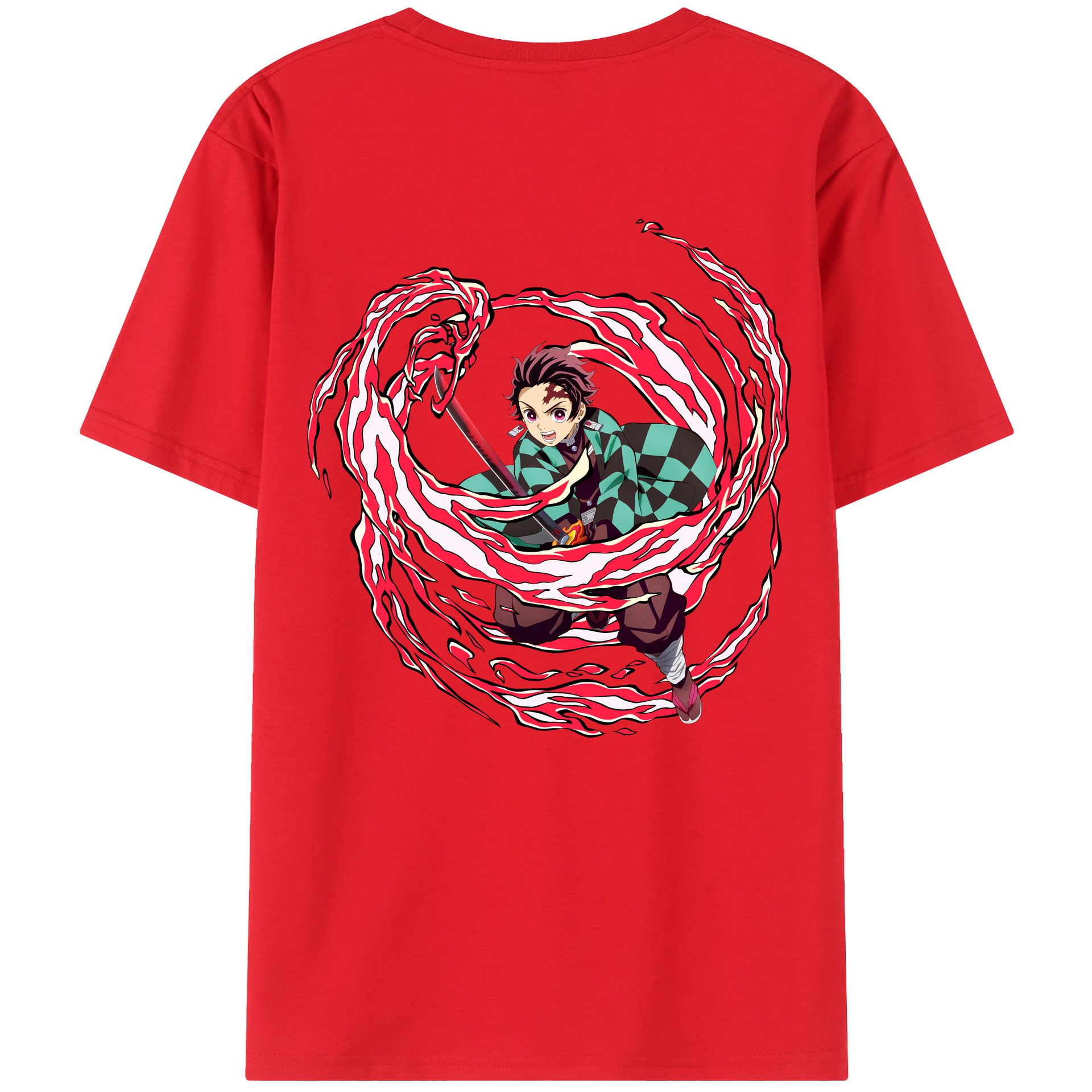 （画像用） 鬼滅の刃 竈門 炭治郎／かまど たんじろう Kamado Tanjirou レディース半袖Tシャツ(バックプリント)