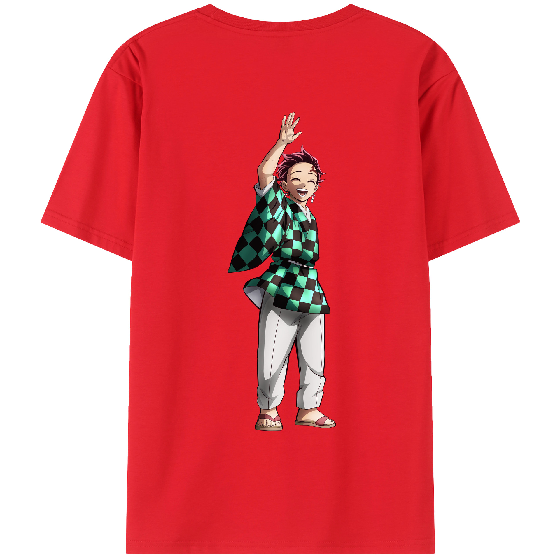 （画像用） 鬼滅の刃 竈門 炭治郎／かまど たんじろう Kamado Tanjirou レディース半袖Tシャツ(バックプリント)