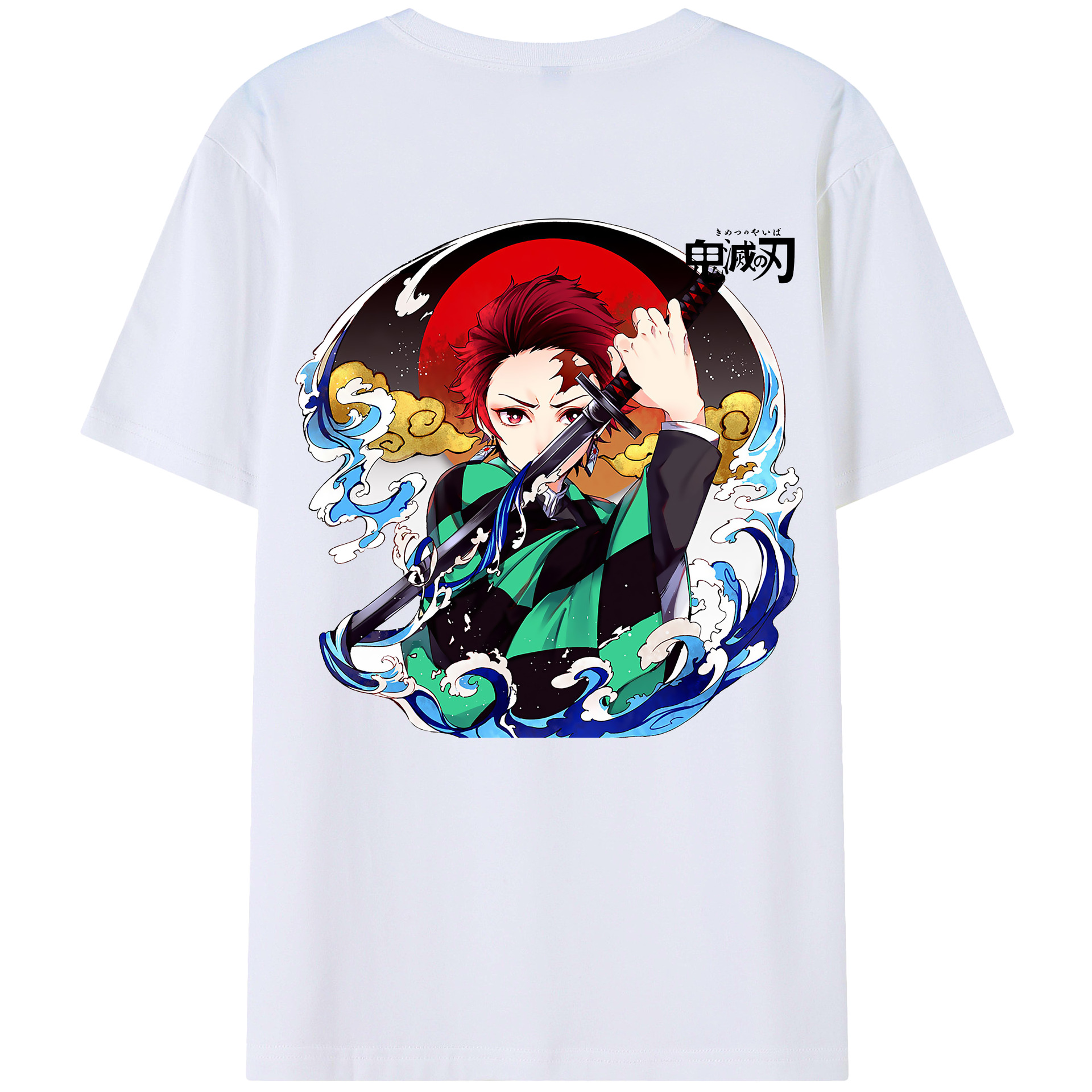 （画像用） 鬼滅の刃 竈門 炭治郎／かまど たんじろう Kamado Tanjirou レディース半袖Tシャツ(バックプリント)