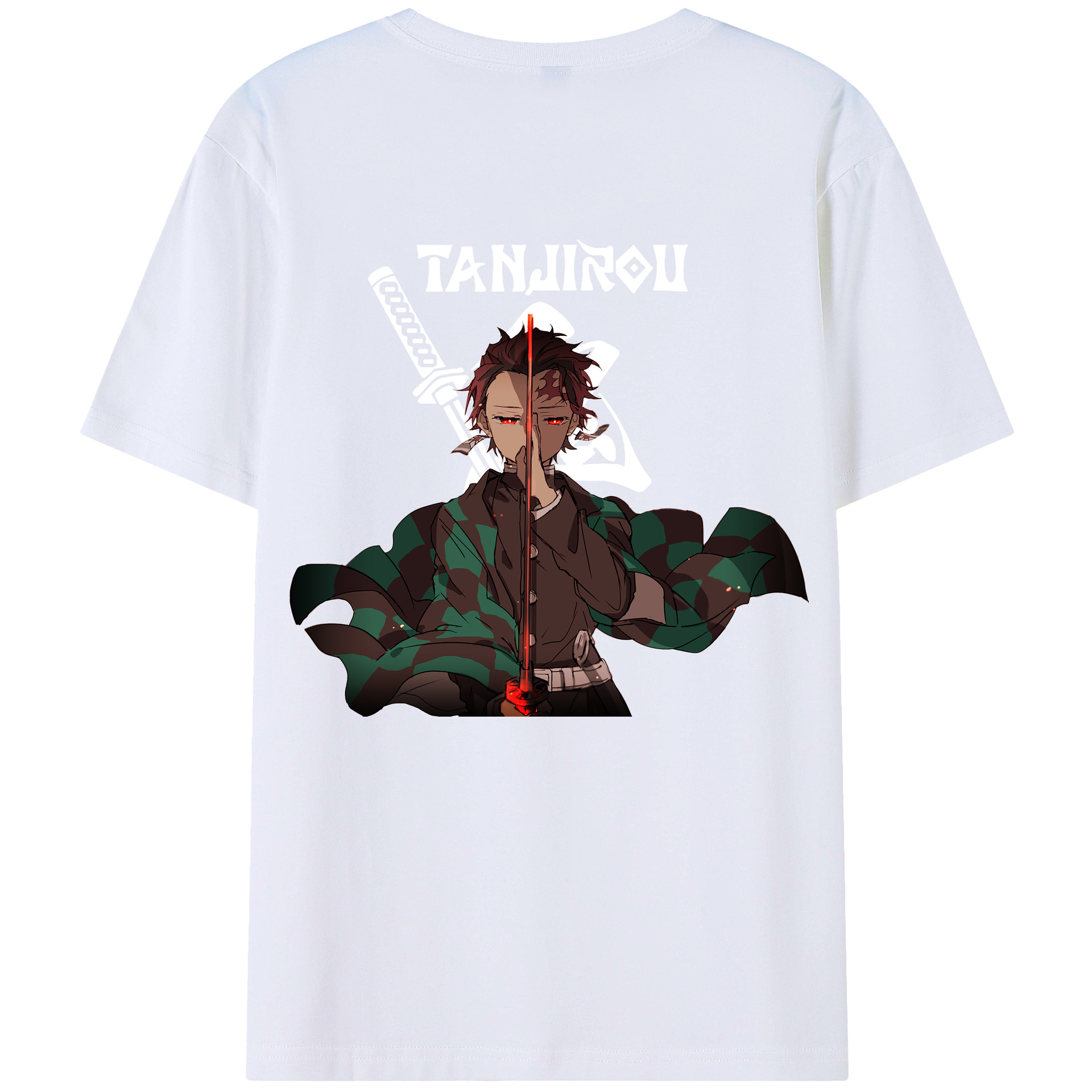 （画像用） 鬼滅の刃 竈門 炭治郎／かまど たんじろう Kamado Tanjirou レディース半袖Tシャツ(バックプリント)