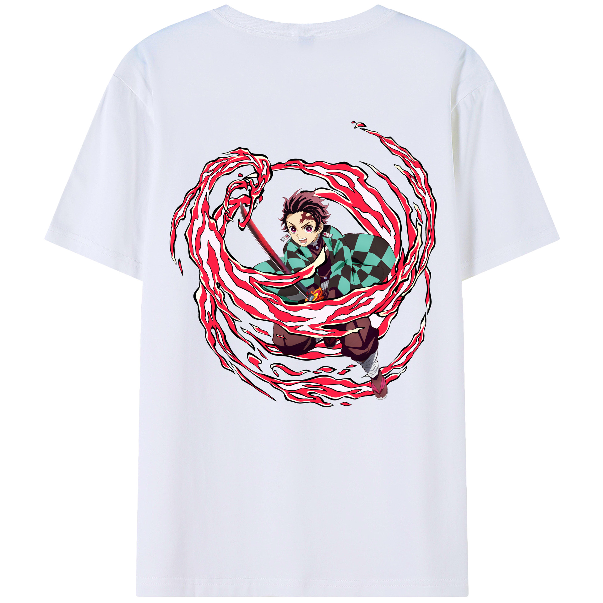 （画像用） 鬼滅の刃 竈門 炭治郎／かまど たんじろう Kamado Tanjirou レディース半袖Tシャツ(バックプリント)