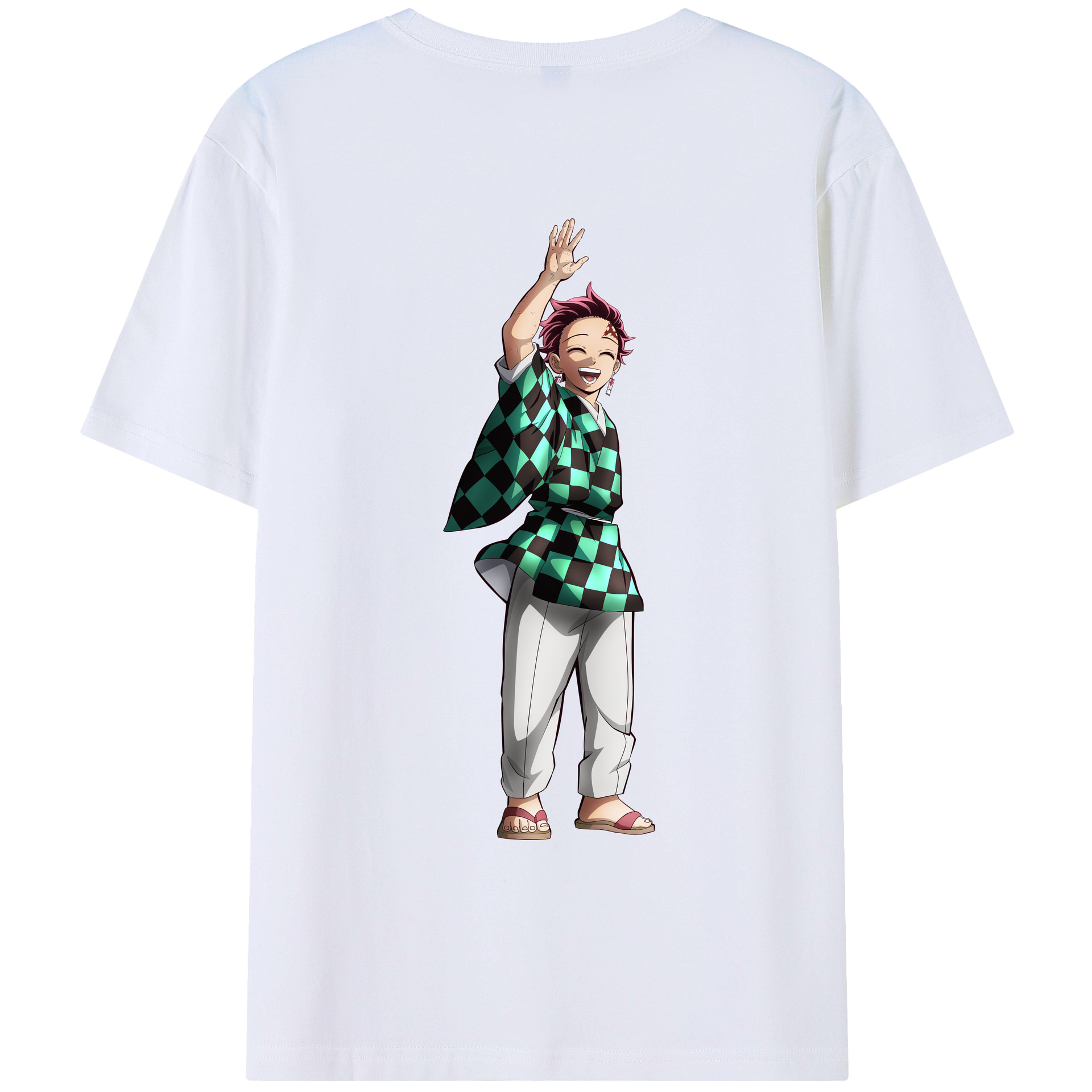 （画像用） 鬼滅の刃 竈門 炭治郎／かまど たんじろう Kamado Tanjirou レディース半袖Tシャツ(バックプリント)