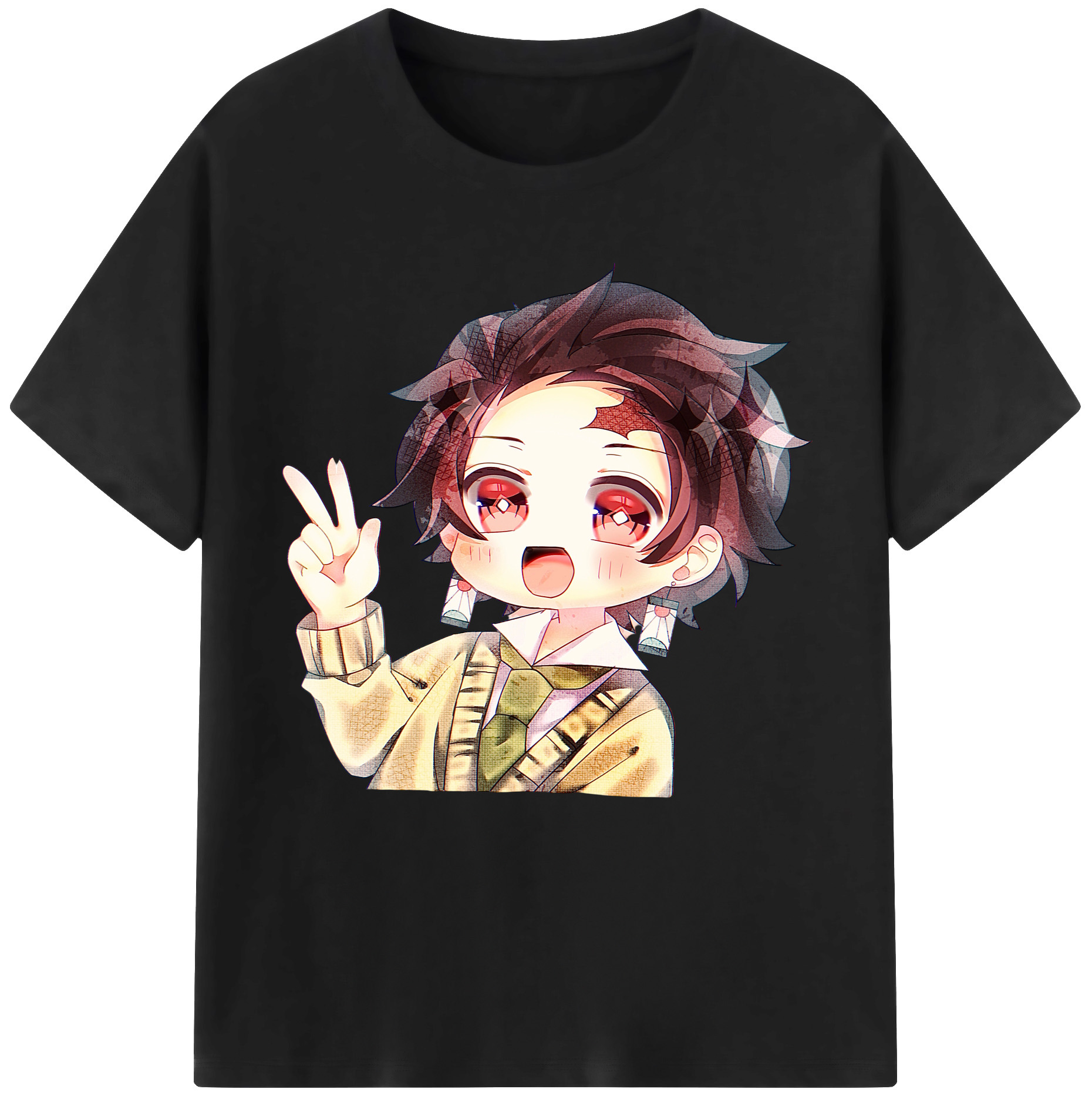 （画像用） 鬼滅の刃 竈門 炭治郎／かまど たんじろう Kamado Tanjirou レディースカジュアルプリントTシャツ（綿100％）