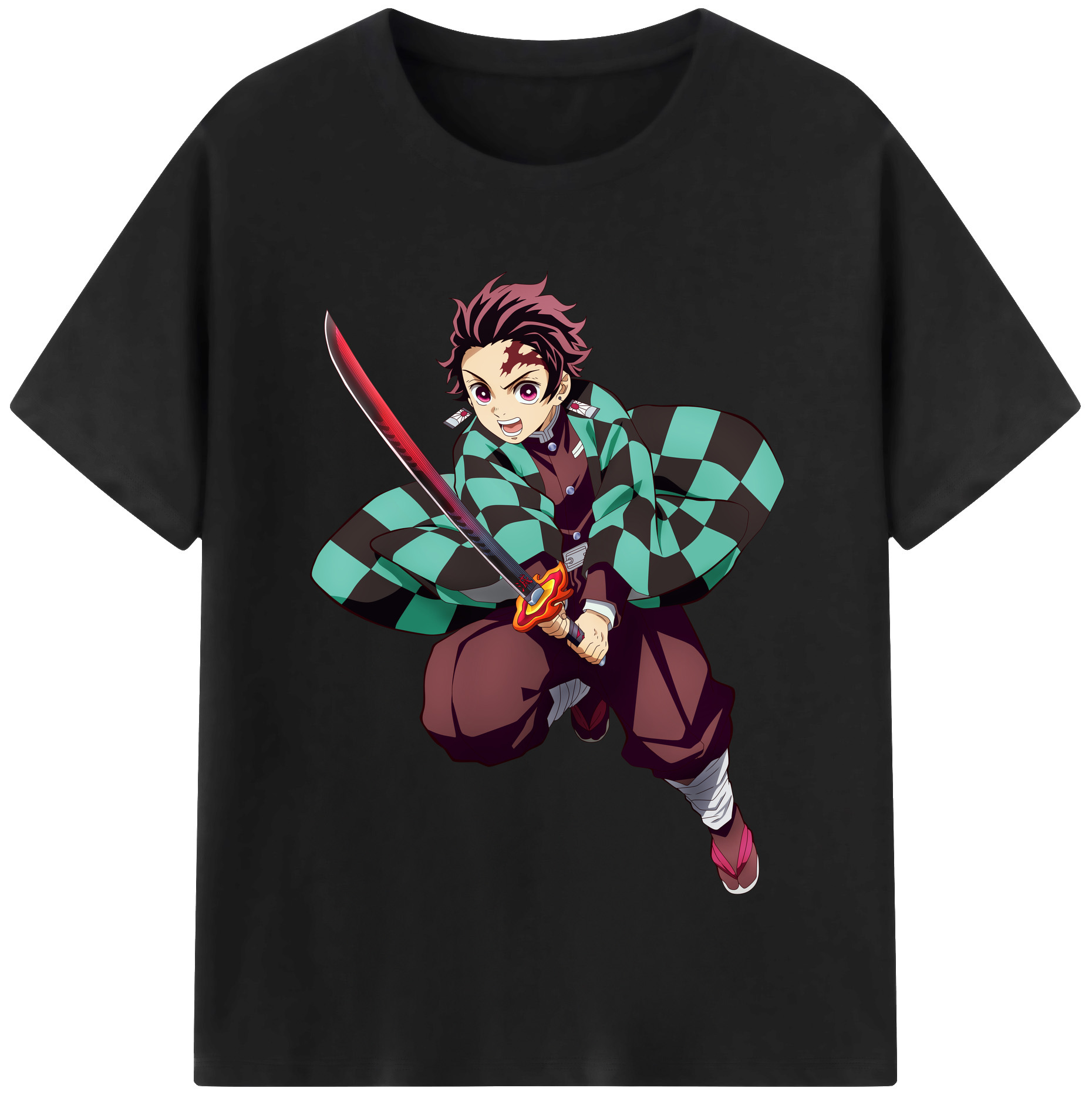 （画像用） 鬼滅の刃 竈門 炭治郎／かまど たんじろう Kamado Tanjirou レディースカジュアルプリントTシャツ（綿100％）