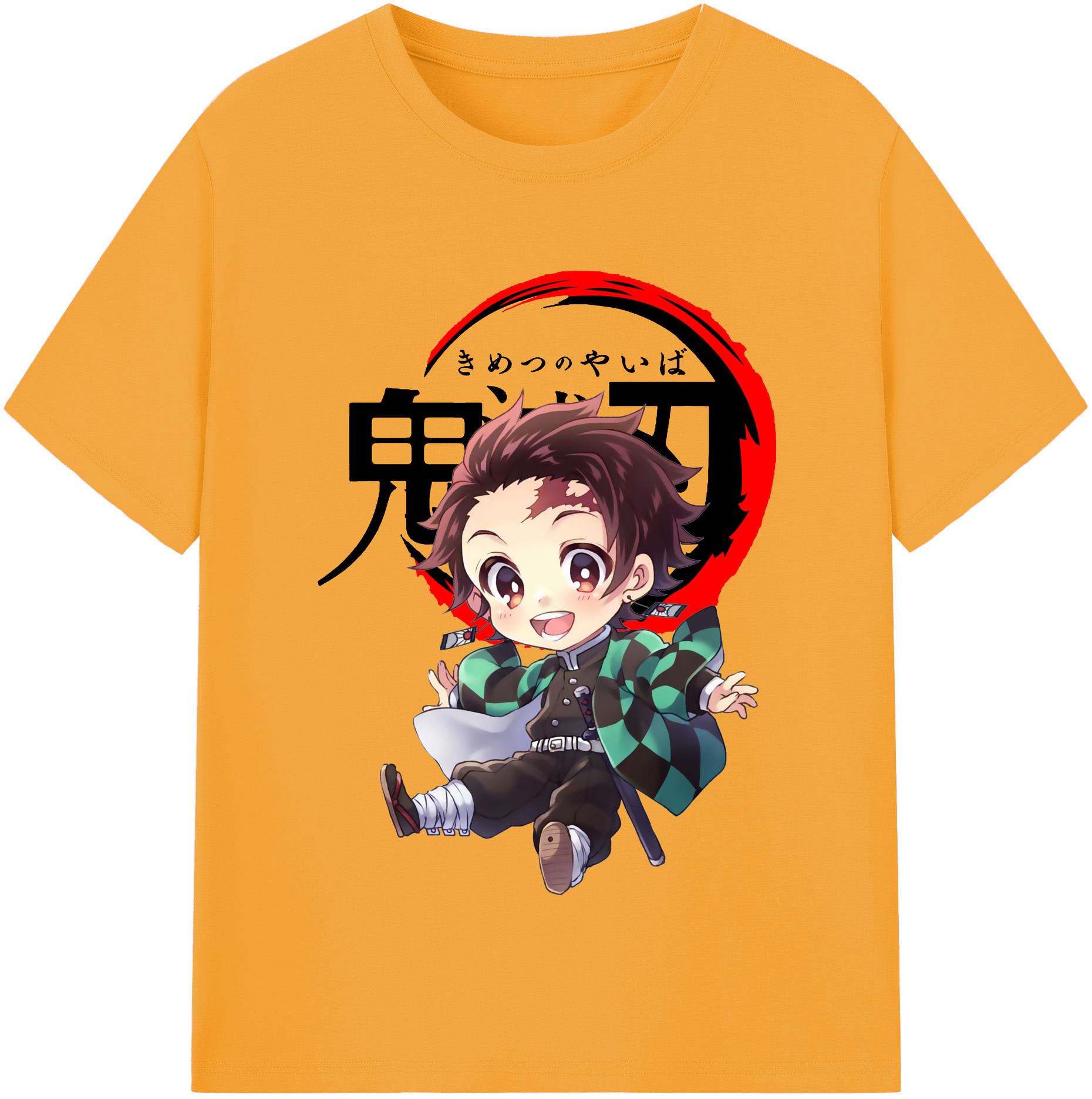 （画像用） 鬼滅の刃 竈門 炭治郎／かまど たんじろう Kamado Tanjirou レディースカジュアルプリントTシャツ（綿100％）