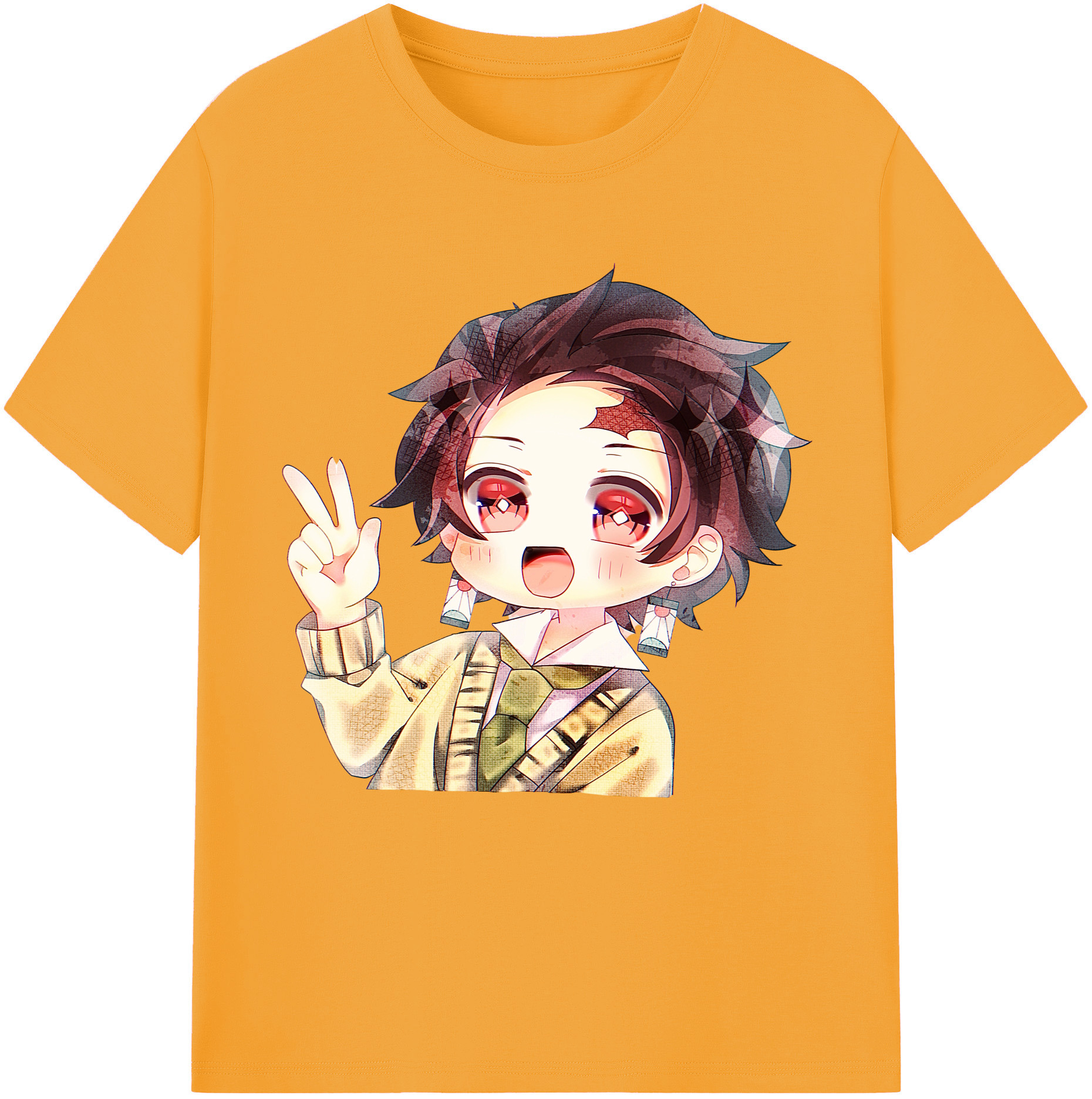（画像用） 鬼滅の刃 竈門 炭治郎／かまど たんじろう Kamado Tanjirou レディースカジュアルプリントTシャツ（綿100％）