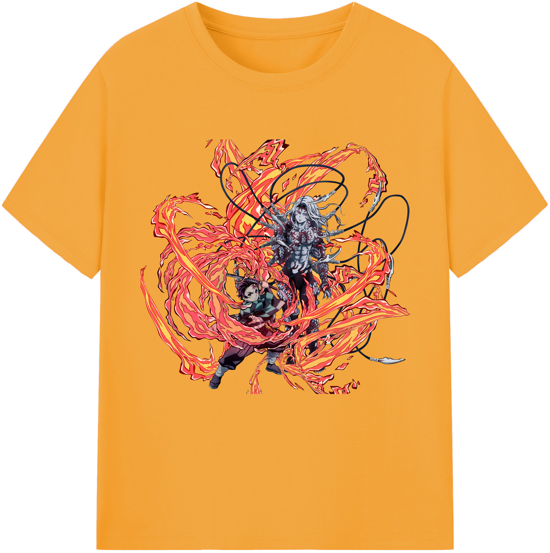 （画像用） 鬼滅の刃 竈門 炭治郎／かまど たんじろう Kamado Tanjirou レディースカジュアルプリントTシャツ（綿100％）