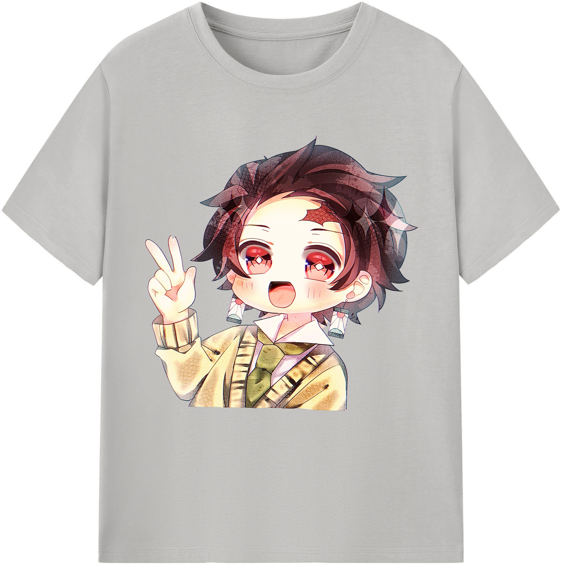 （画像用） 鬼滅の刃 竈門 炭治郎／かまど たんじろう Kamado Tanjirou レディースカジュアルプリントTシャツ（綿100％）
