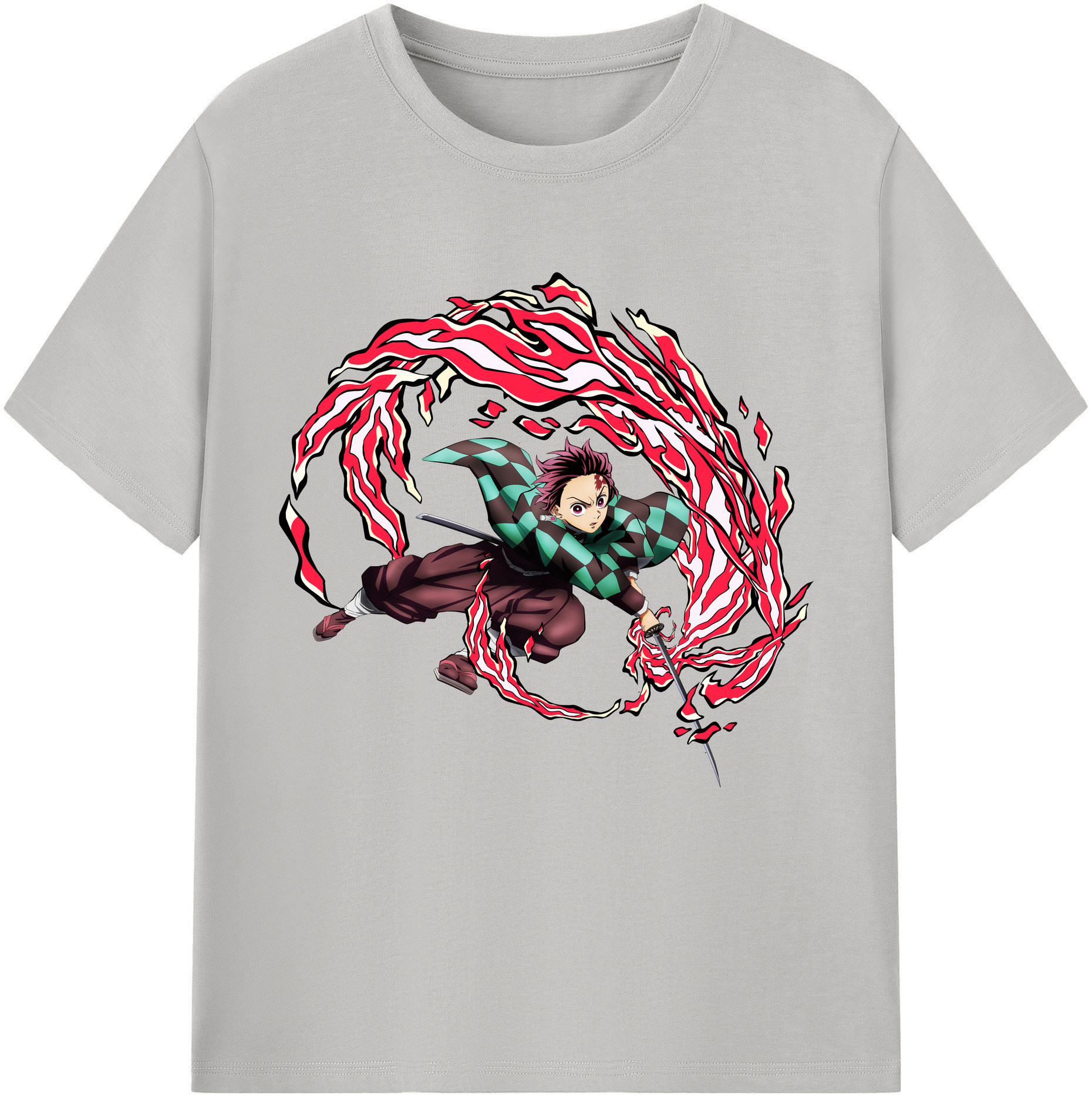 （画像用） 鬼滅の刃 竈門 炭治郎／かまど たんじろう Kamado Tanjirou レディースカジュアルプリントTシャツ（綿100％）