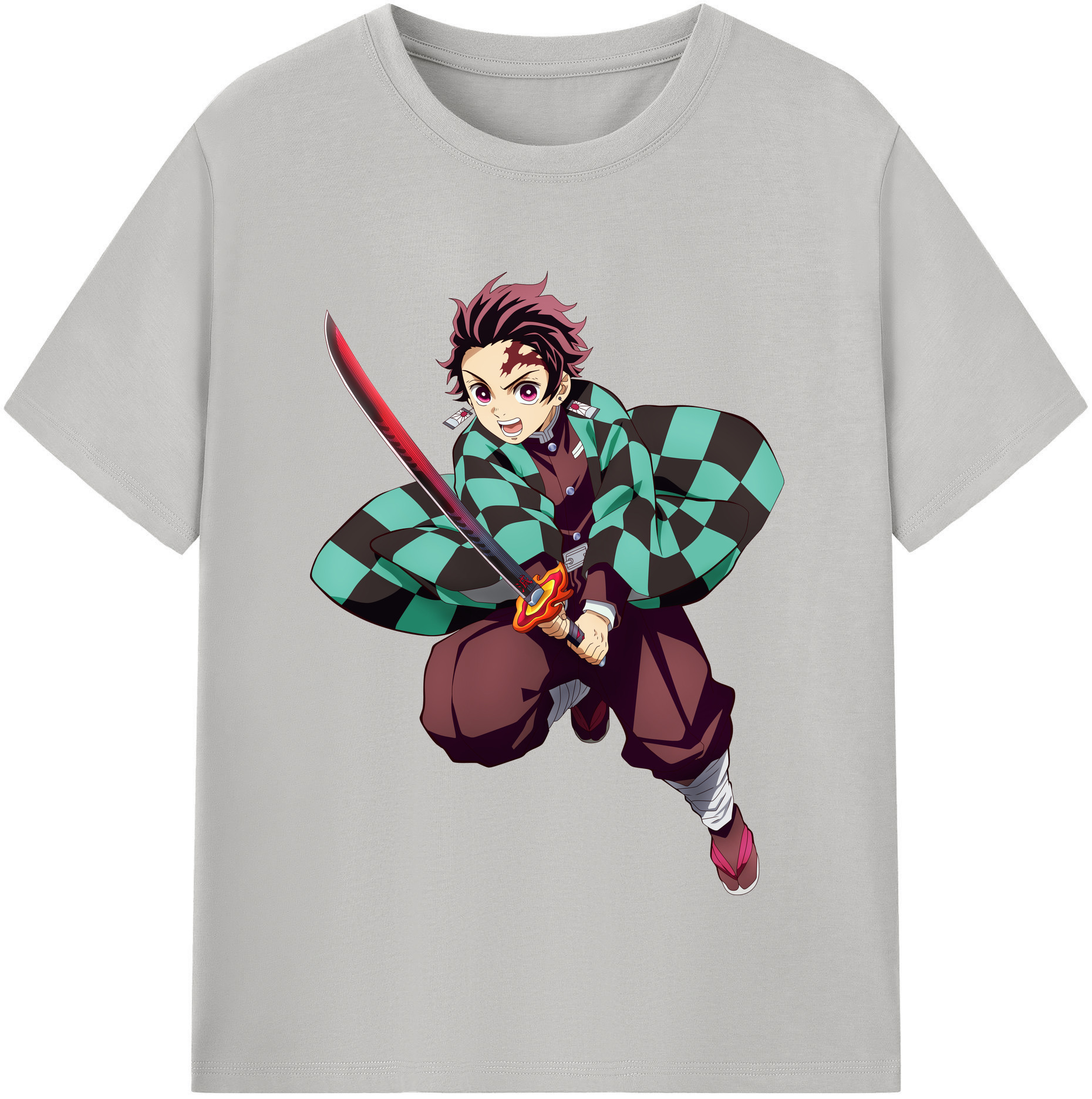 （画像用） 鬼滅の刃 竈門 炭治郎／かまど たんじろう Kamado Tanjirou レディースカジュアルプリントTシャツ（綿100％）