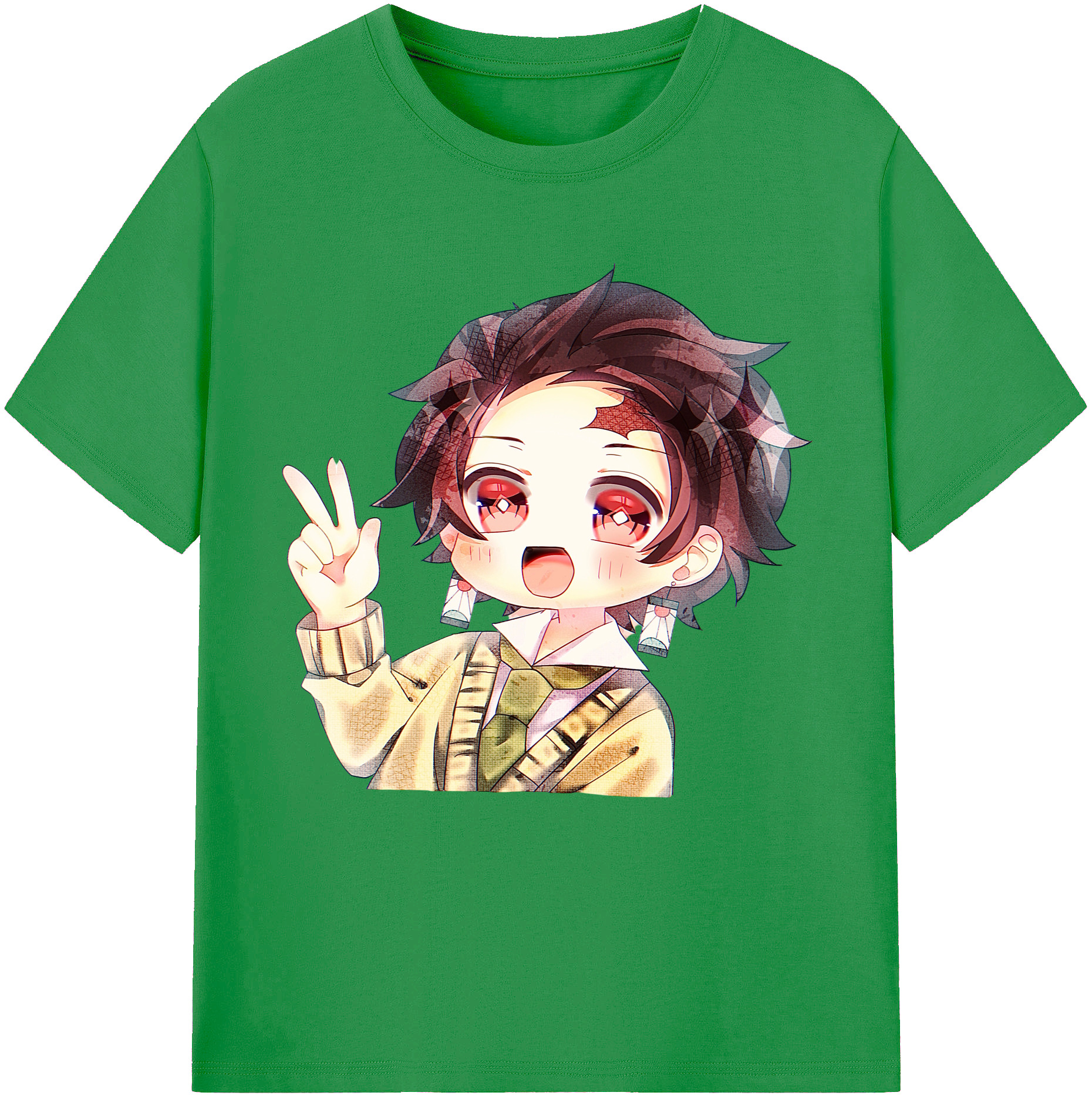 （画像用） 鬼滅の刃 竈門 炭治郎／かまど たんじろう Kamado Tanjirou レディースカジュアルプリントTシャツ（綿100％）