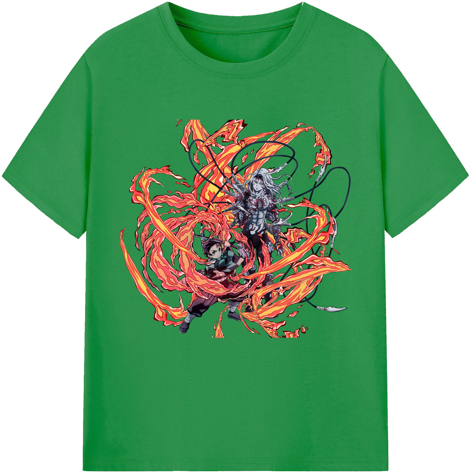 （画像用） 鬼滅の刃 竈門 炭治郎／かまど たんじろう Kamado Tanjirou レディースカジュアルプリントTシャツ（綿100％）