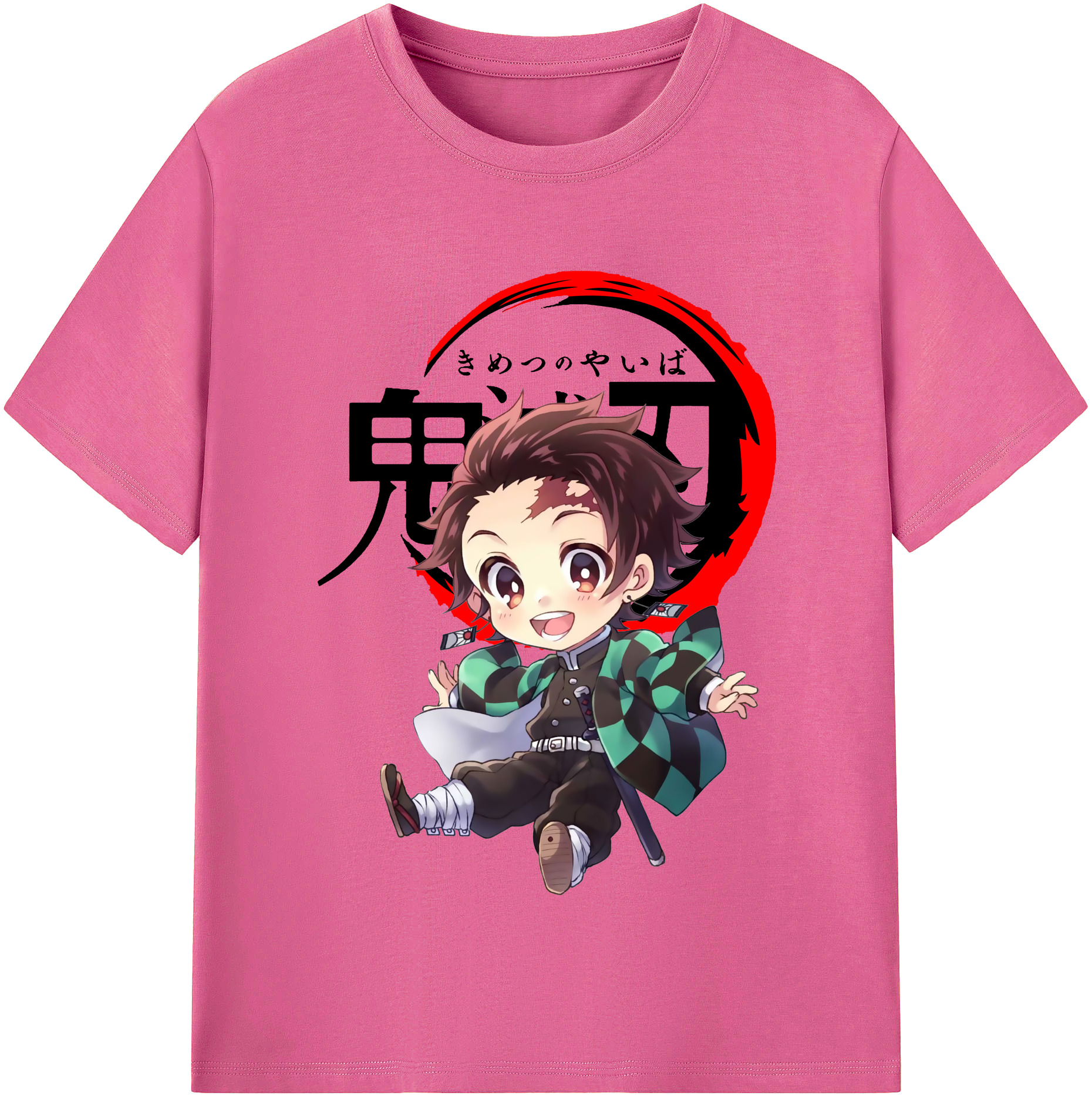 （画像用） 鬼滅の刃 竈門 炭治郎／かまど たんじろう Kamado Tanjirou レディースカジュアルプリントTシャツ（綿100％）