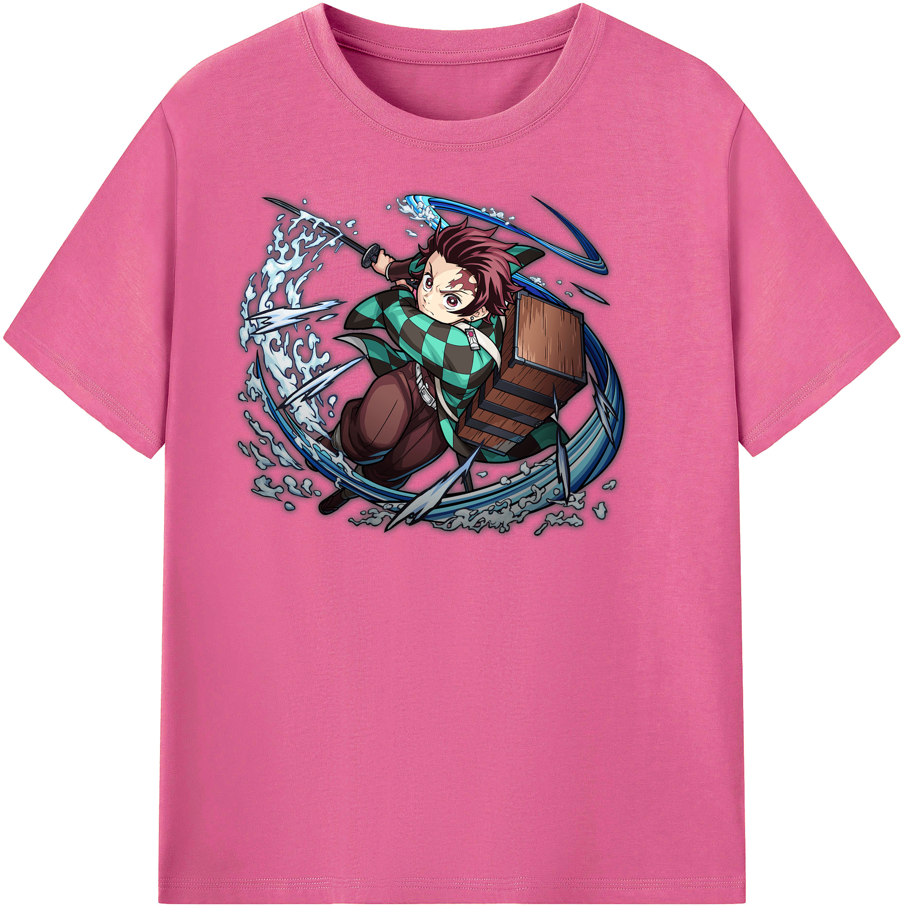 （画像用） 鬼滅の刃 竈門 炭治郎／かまど たんじろう Kamado Tanjirou レディースカジュアルプリントTシャツ（綿100％）