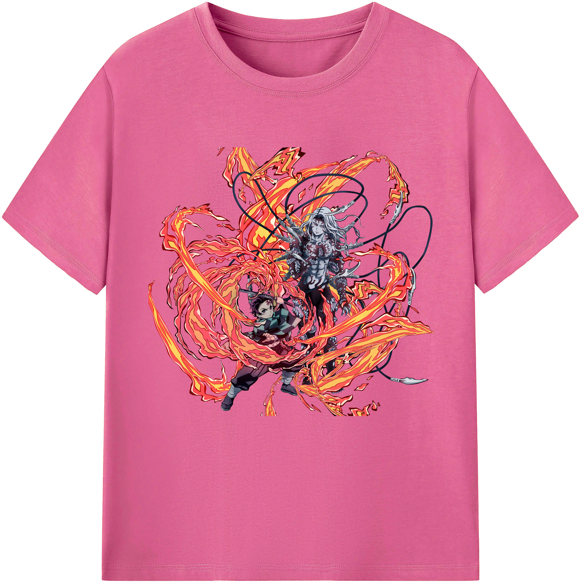 （画像用） 鬼滅の刃 竈門 炭治郎／かまど たんじろう Kamado Tanjirou レディースカジュアルプリントTシャツ（綿100％）