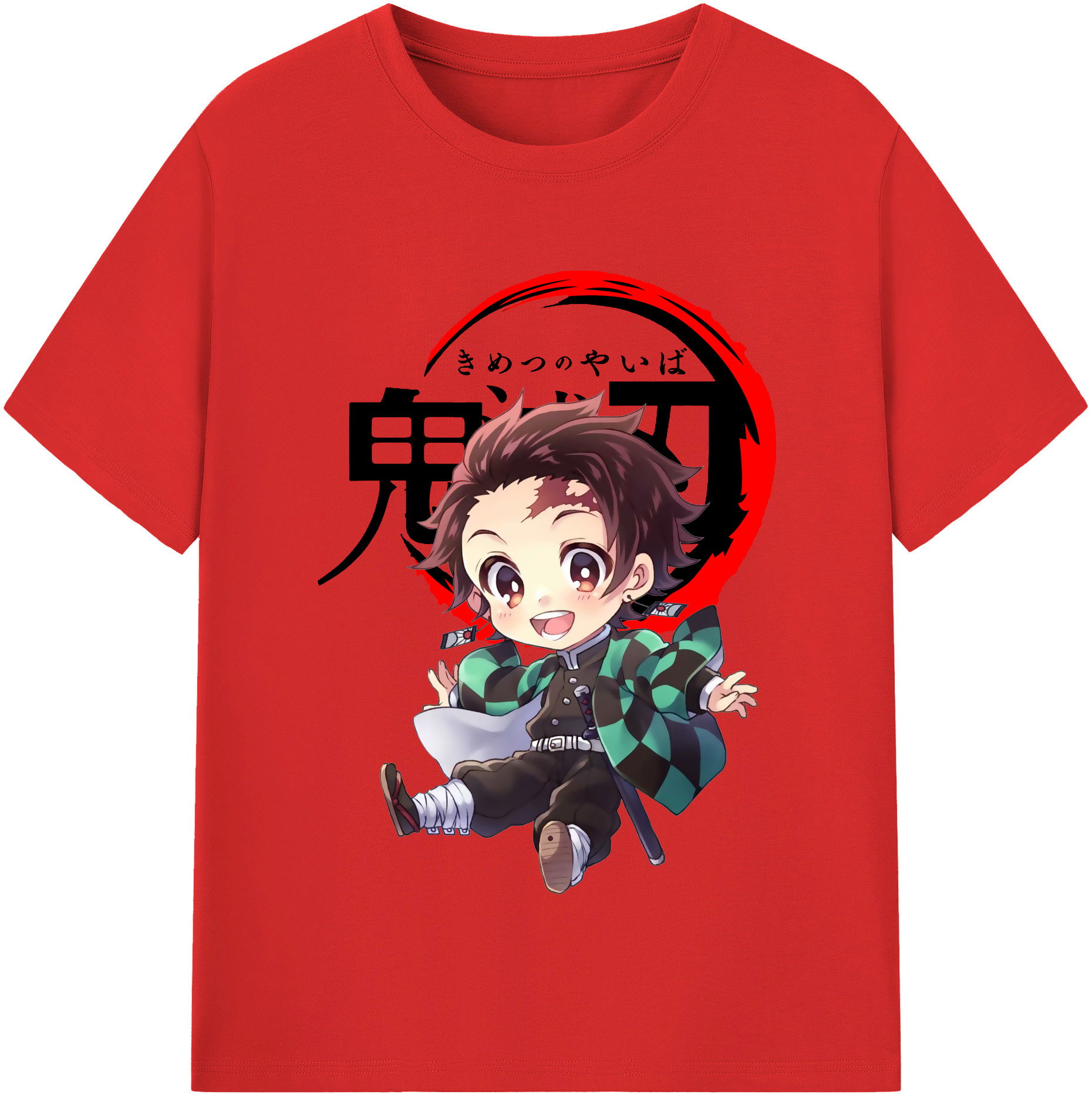 （画像用） 鬼滅の刃 竈門 炭治郎／かまど たんじろう Kamado Tanjirou レディースカジュアルプリントTシャツ（綿100％）