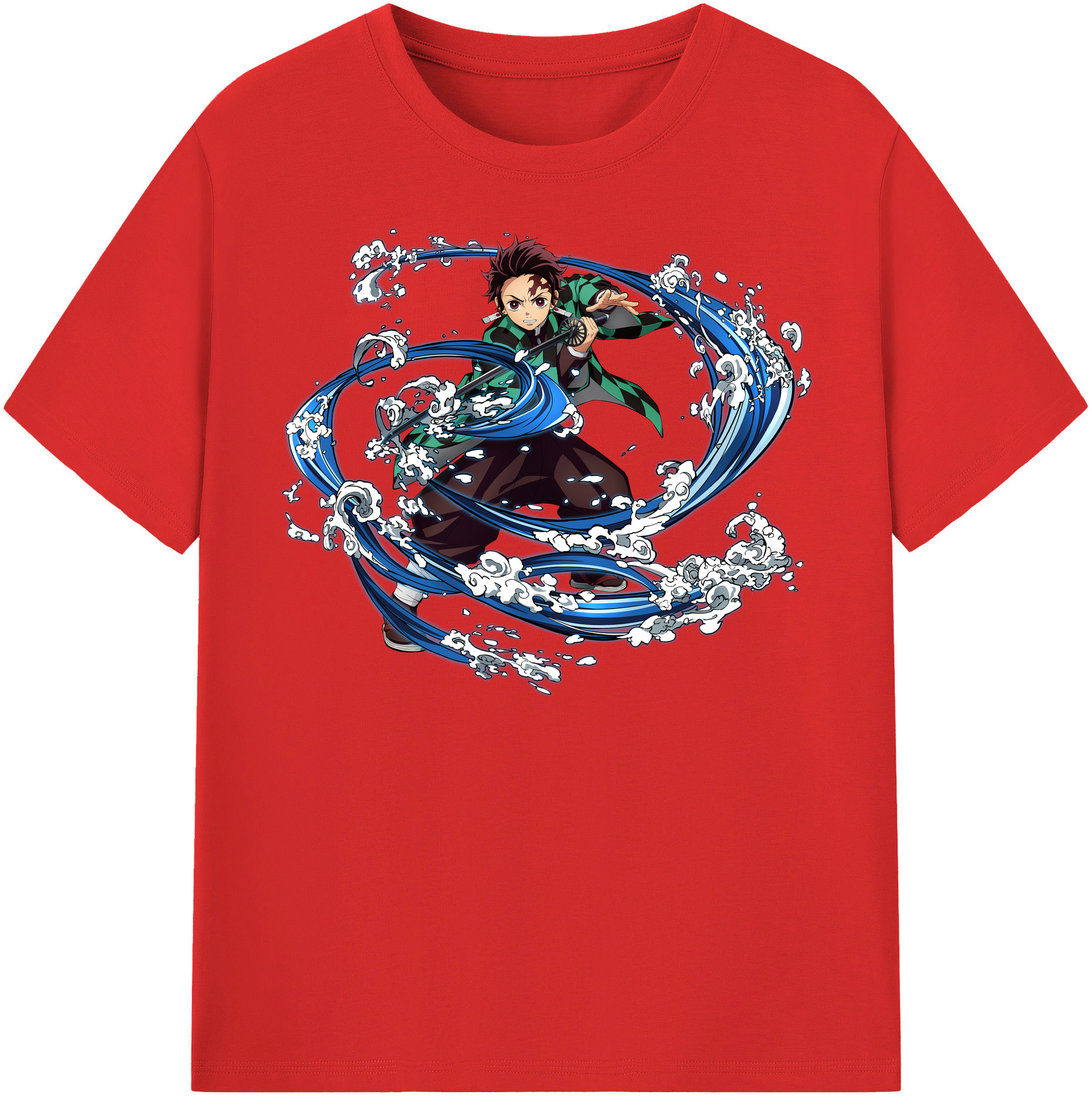 （画像用） 鬼滅の刃 竈門 炭治郎／かまど たんじろう Kamado Tanjirou レディースカジュアルプリントTシャツ（綿100％）