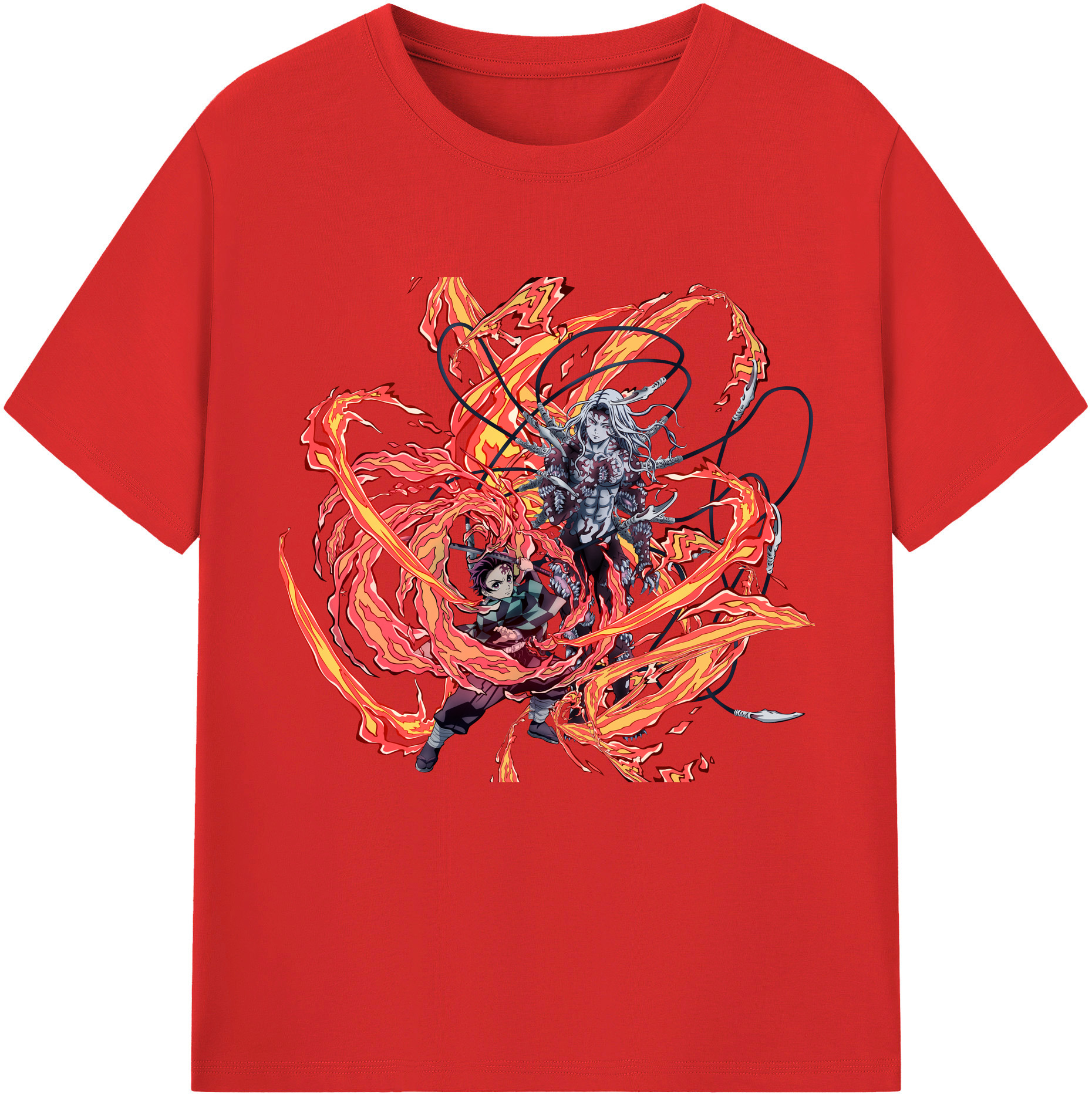 （画像用） 鬼滅の刃 竈門 炭治郎／かまど たんじろう Kamado Tanjirou レディースカジュアルプリントTシャツ（綿100％）