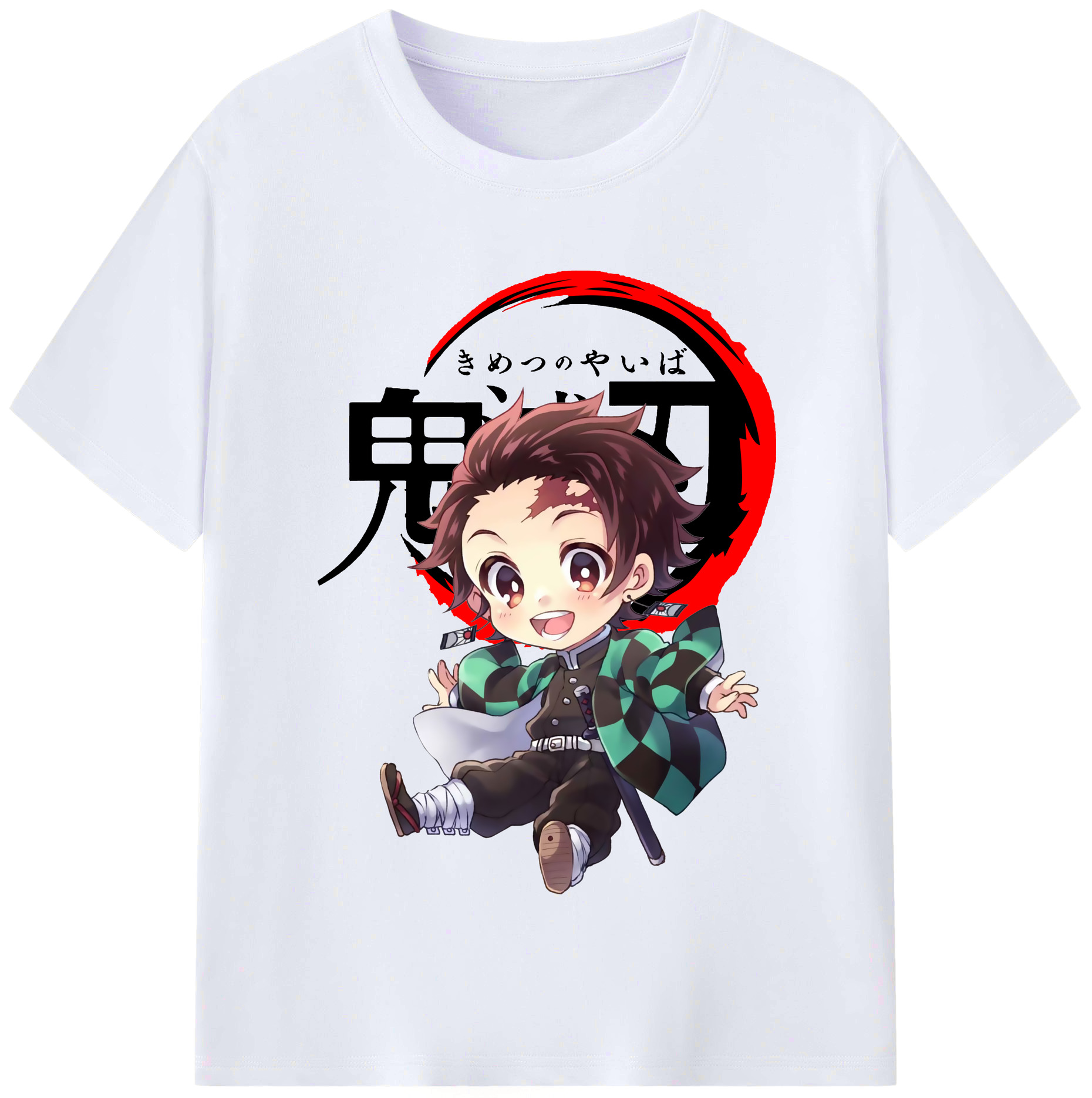 （画像用） 鬼滅の刃 竈門 炭治郎／かまど たんじろう Kamado Tanjirou レディースカジュアルプリントTシャツ（綿100％）