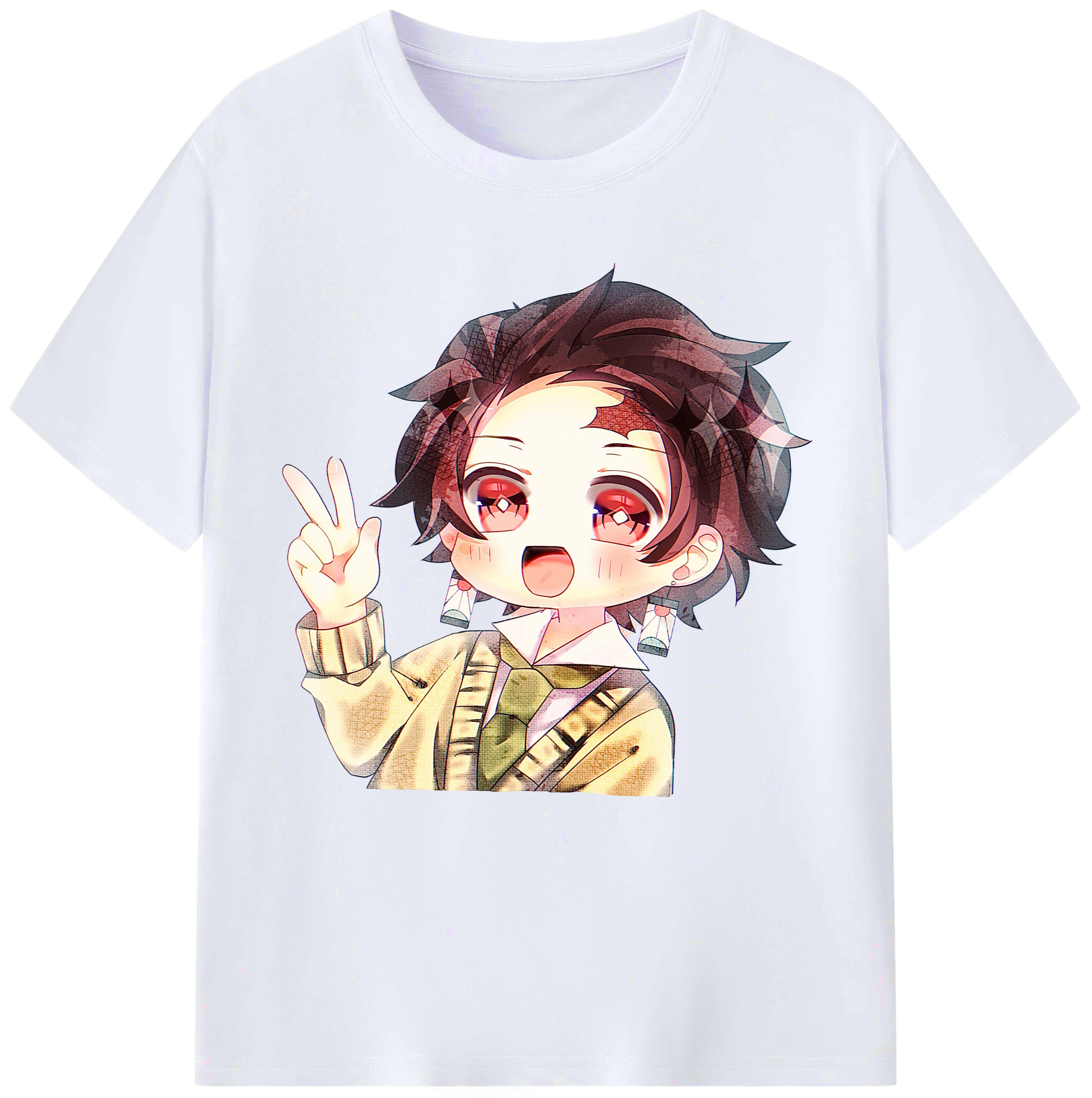 （画像用） 鬼滅の刃 竈門 炭治郎／かまど たんじろう Kamado Tanjirou レディースカジュアルプリントTシャツ（綿100％）