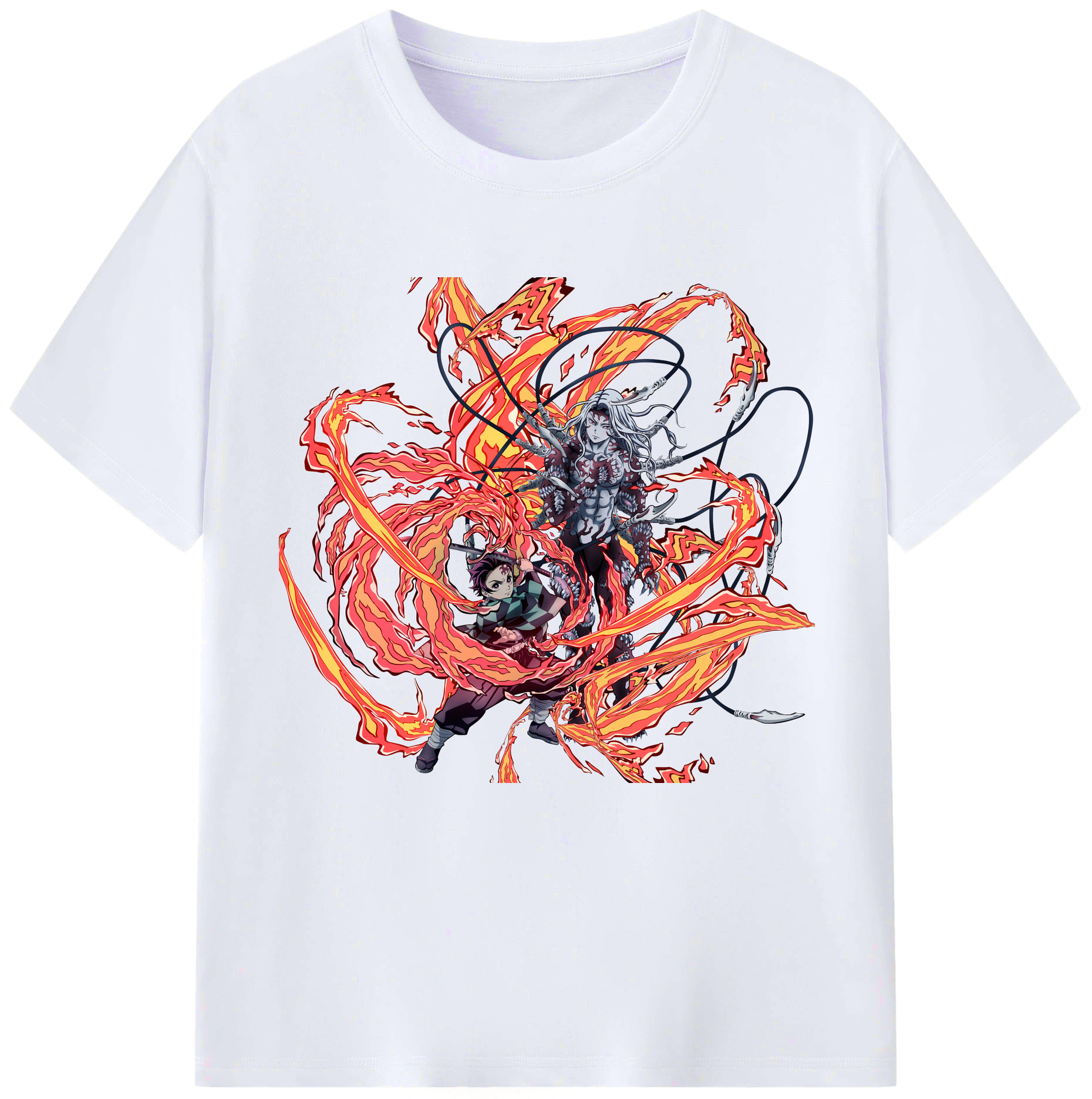 （画像用） 鬼滅の刃 竈門 炭治郎／かまど たんじろう Kamado Tanjirou レディースカジュアルプリントTシャツ（綿100％）